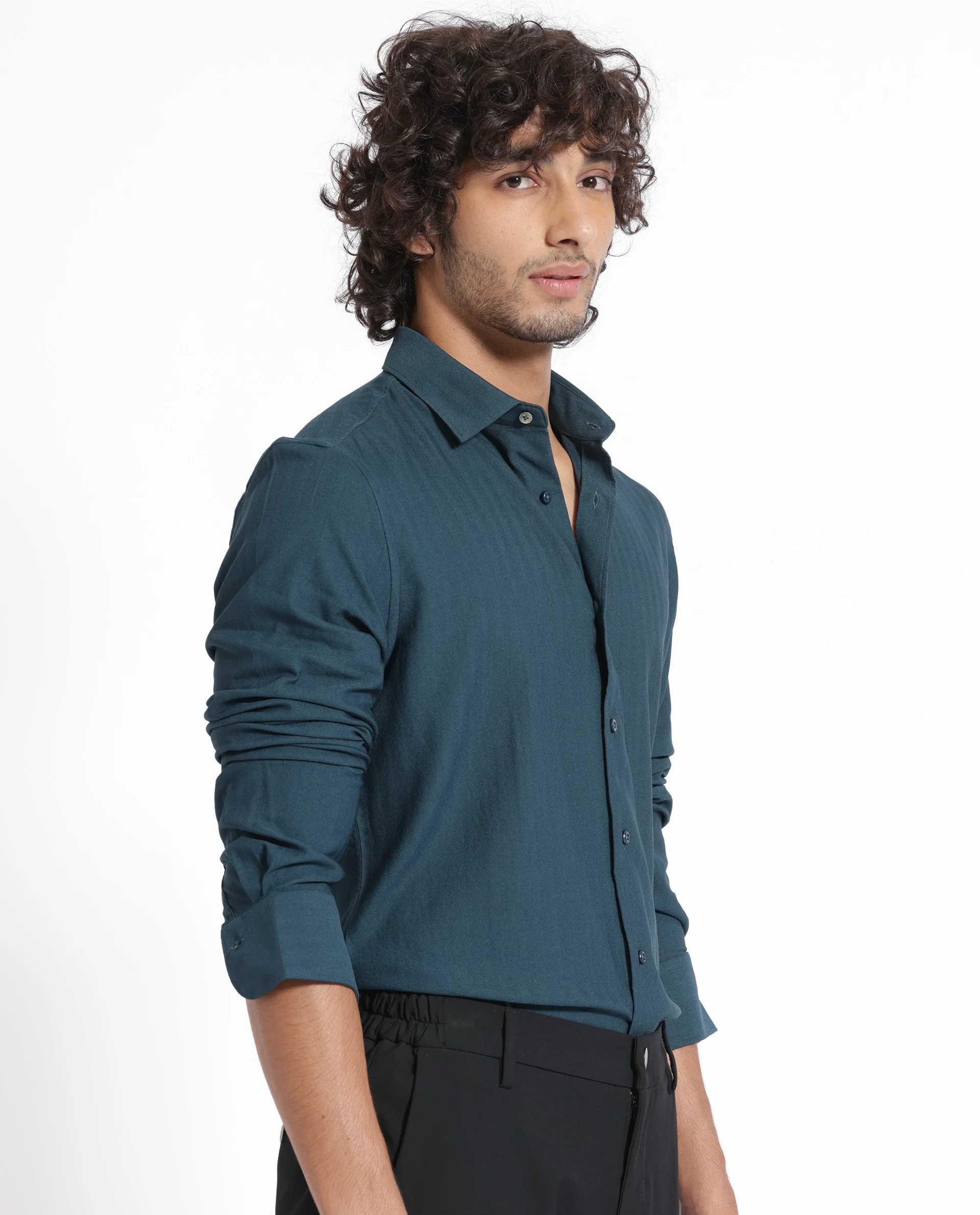Rare Rabbit Men's Me Green Polyester Plain Regular Fit Full Sleeve Collared Shirt - Image 12