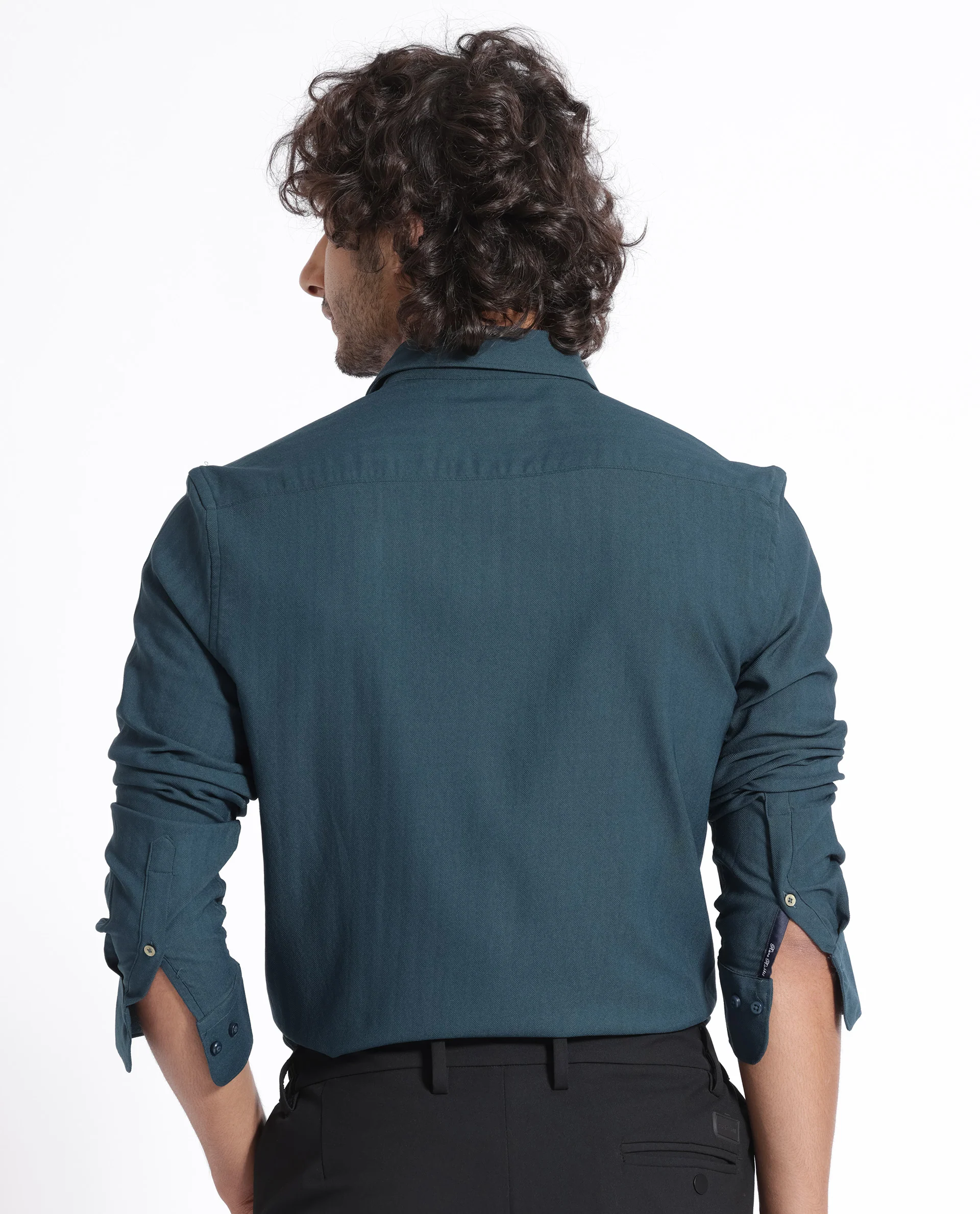 Rare Rabbit Men's Me Green Polyester Plain Regular Fit Full Sleeve Collared Shirt - Image 9