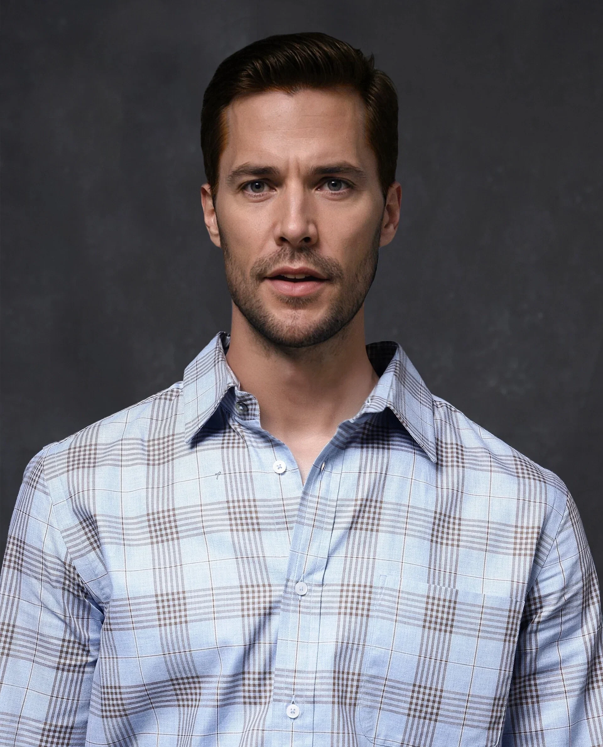 Rare Rabbit Men's Mead Blue Cotton Checked Print Regular Fit Full Sleeve Collared Shirt - Image 2