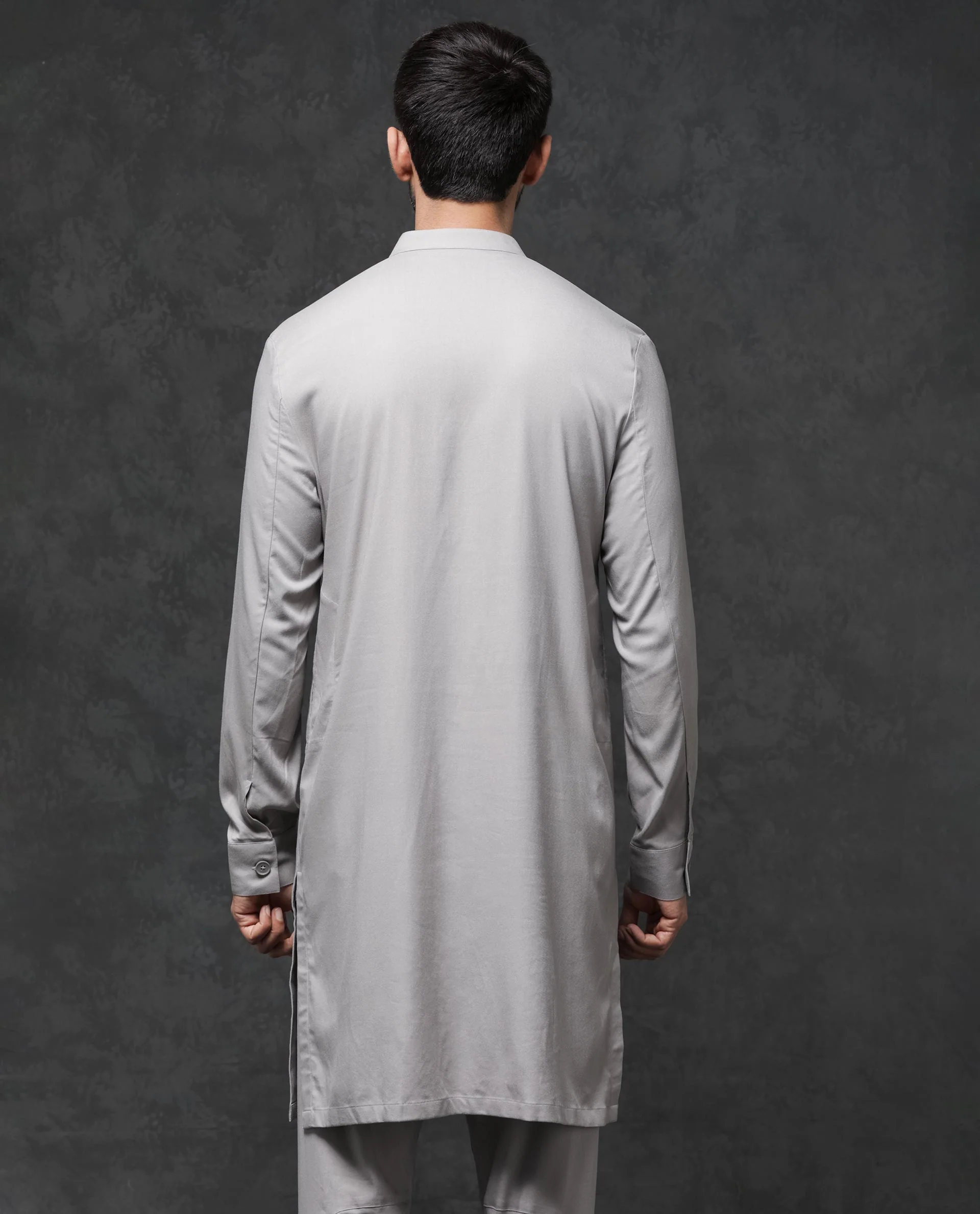 Rare Rabbit Men's Medo Kpb Grey Viscose Embroidered Regular Fit Full Sleeve Mandarin Collar Kurta Suit - Image 13