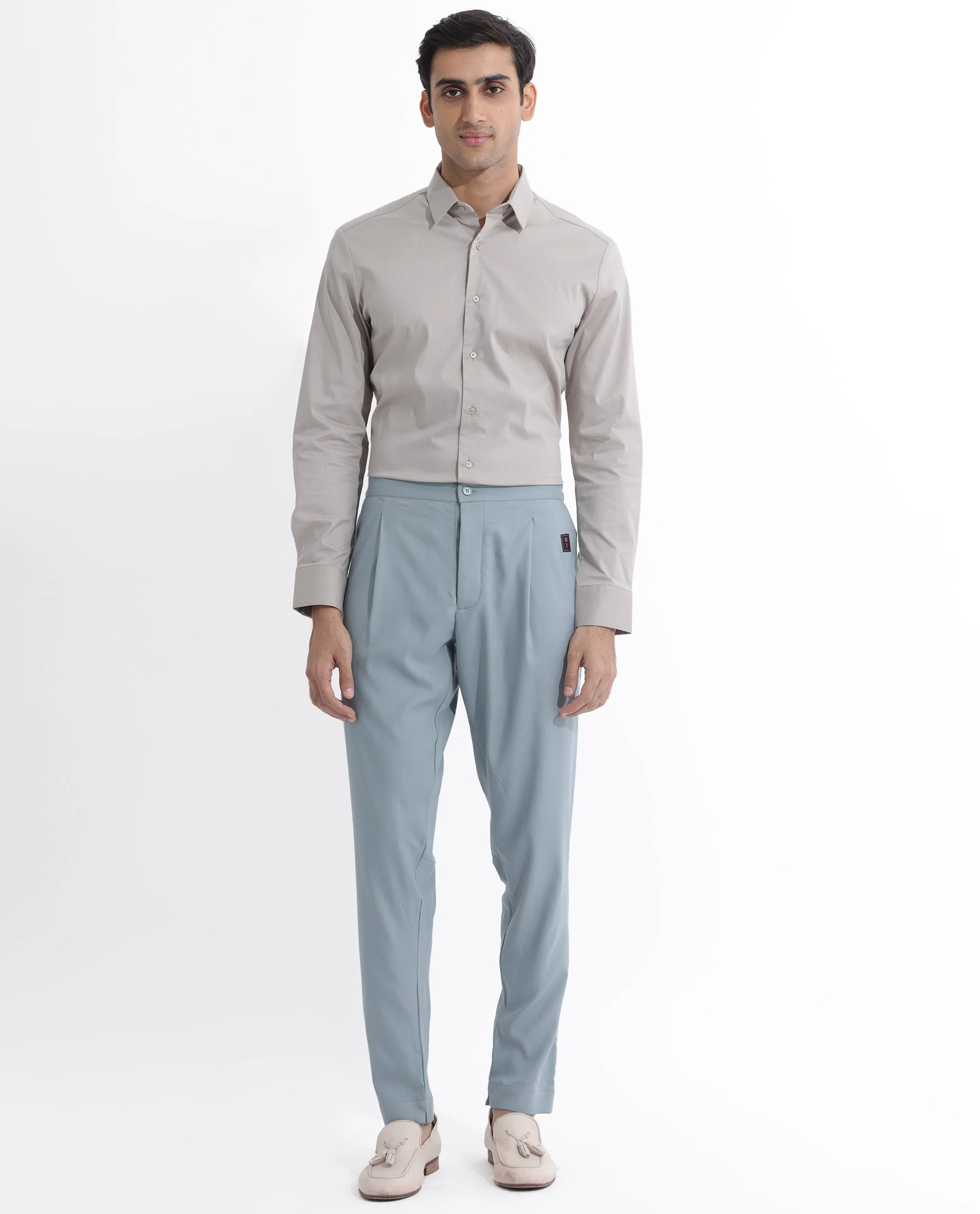 Rare Rabbit Men's Medop Dusky Green Viscose Plain Slim Fit Pajama - Image 3