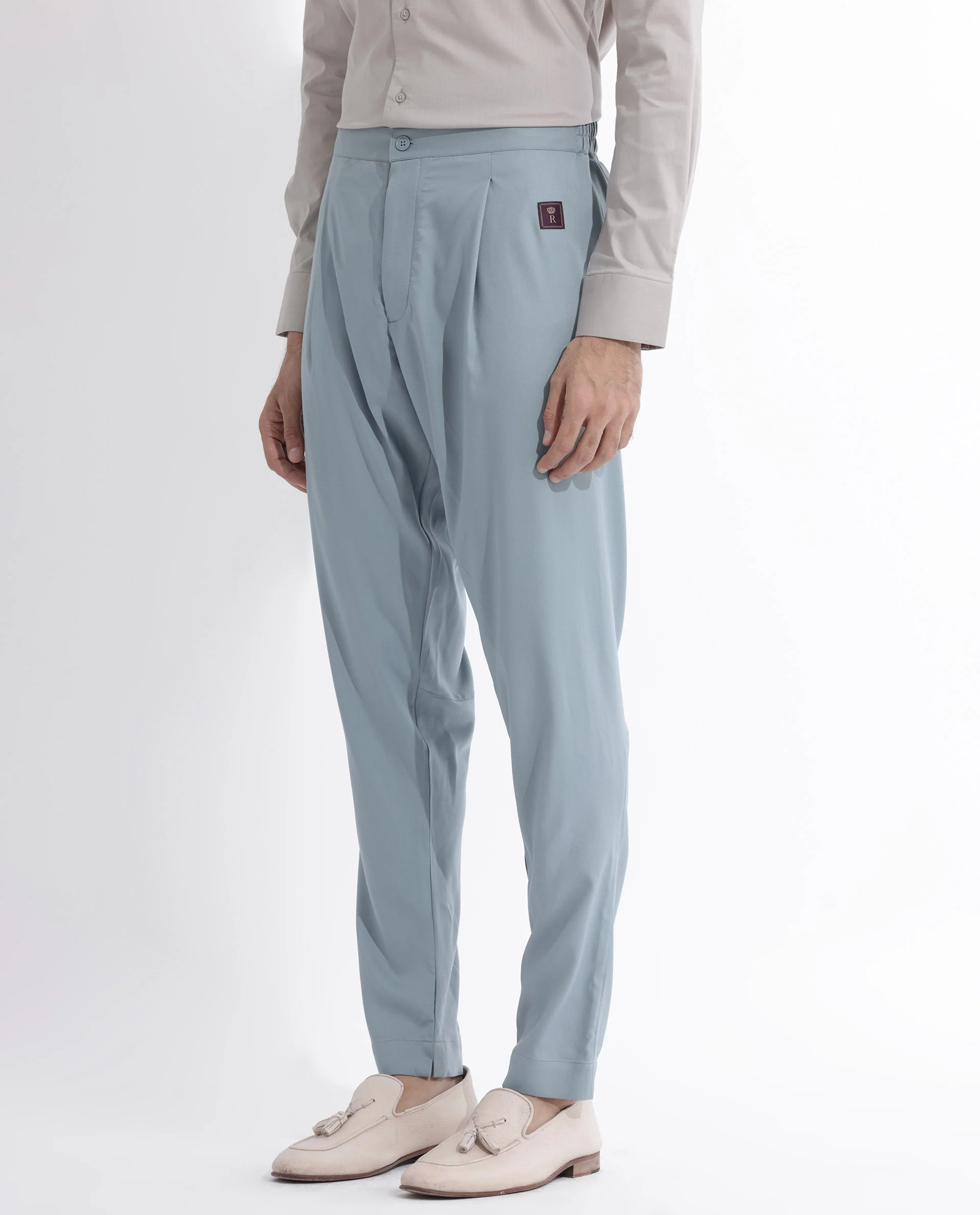 Rare Rabbit Men's Medop Dusky Green Viscose Plain Slim Fit Pajama - Image 4