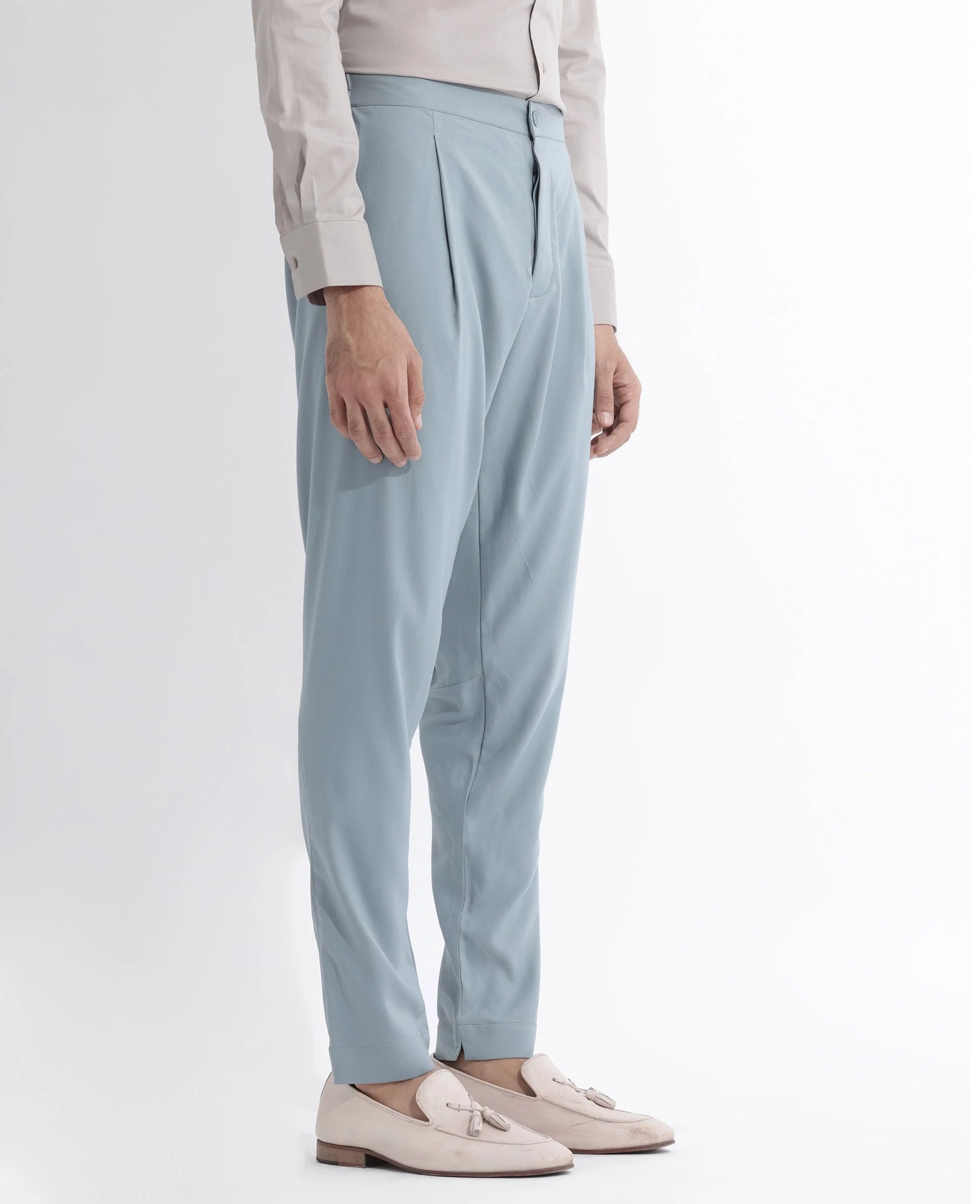 Rare Rabbit Men's Medop Dusky Green Viscose Plain Slim Fit Pajama - Image 5