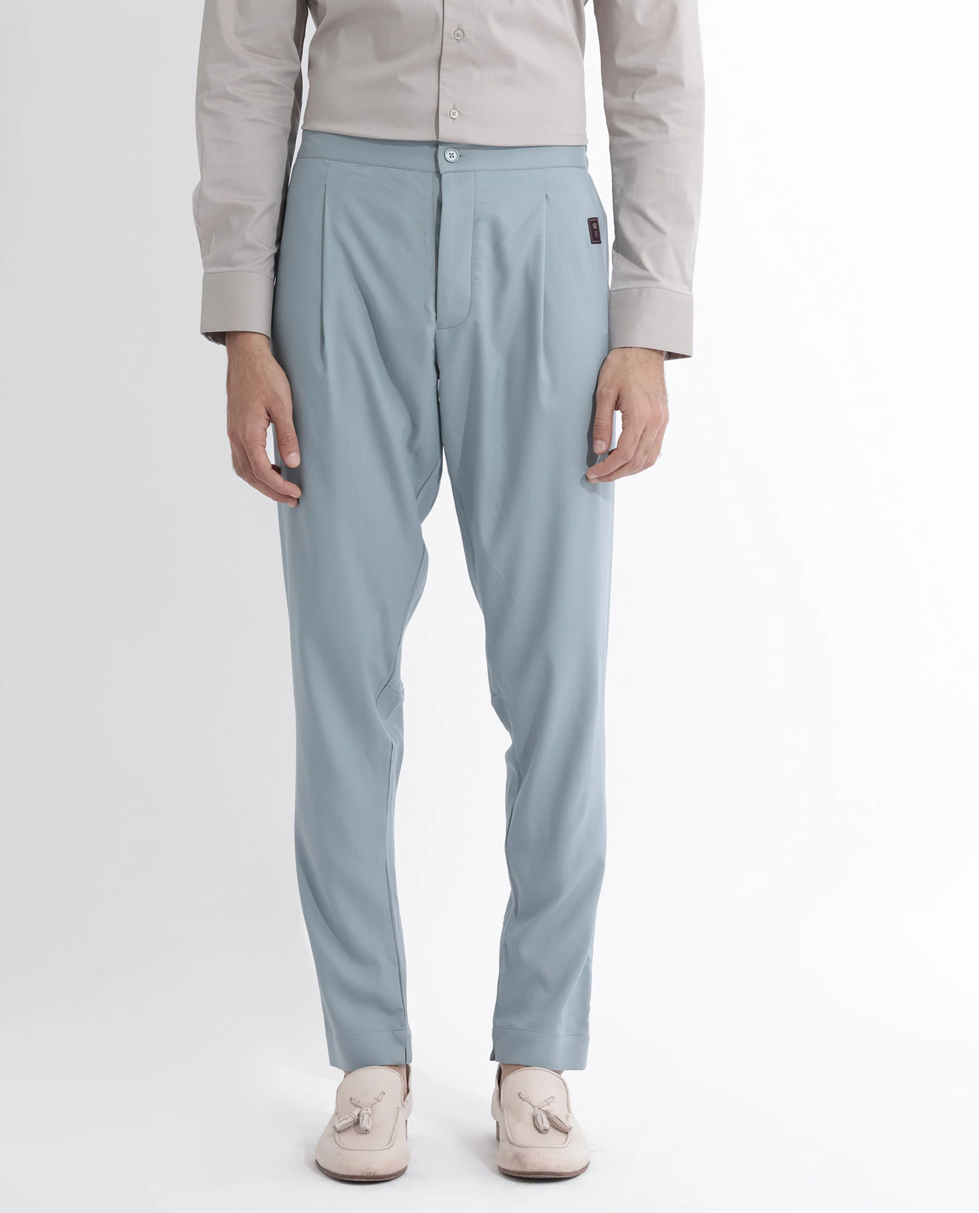 Rare Rabbit Men's Medop Dusky Green Viscose Plain Slim Fit Pajama - Image 6