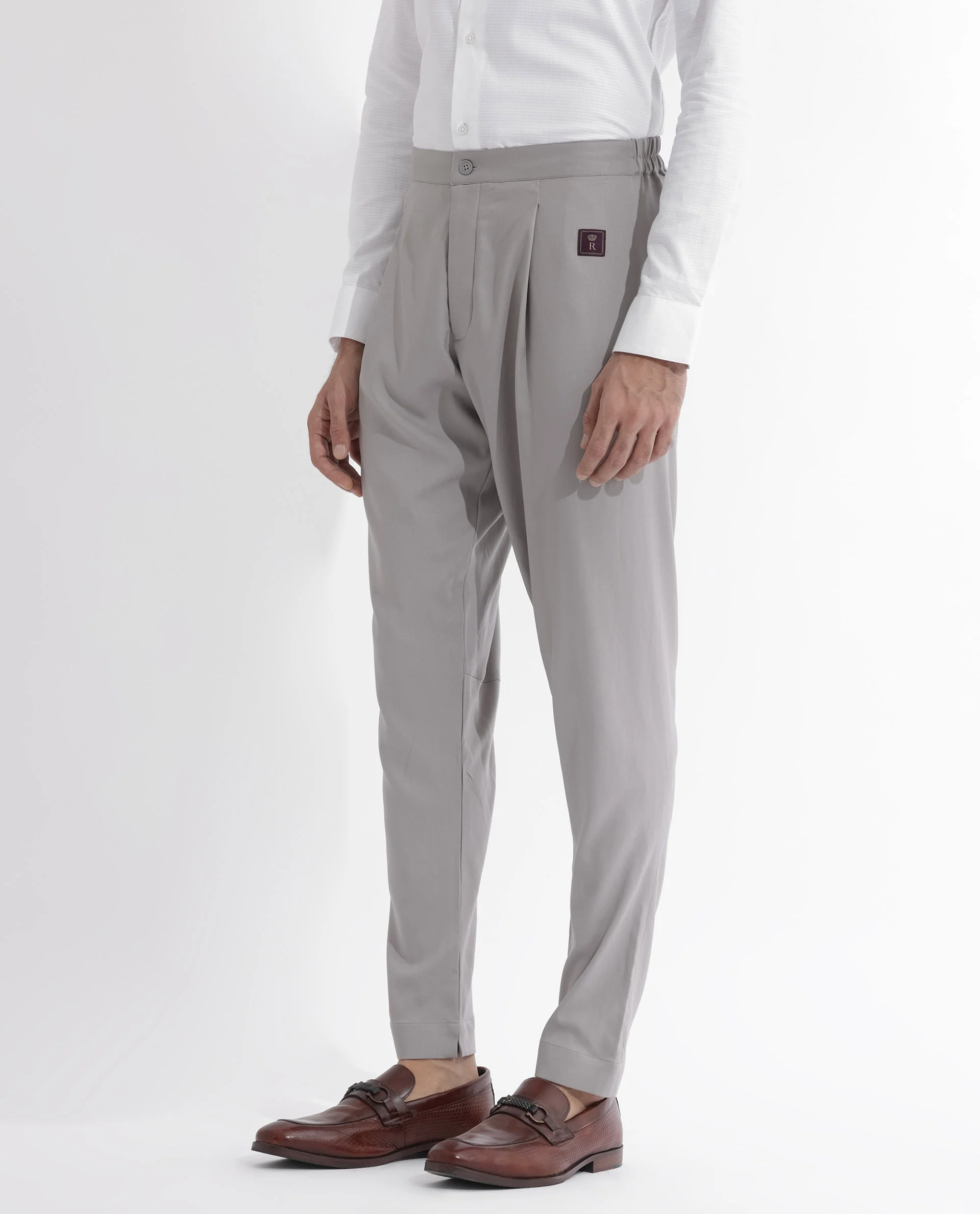 Rare Rabbit Men's Medop Grey Viscose Plain Slim Fit Pajama - Image 4