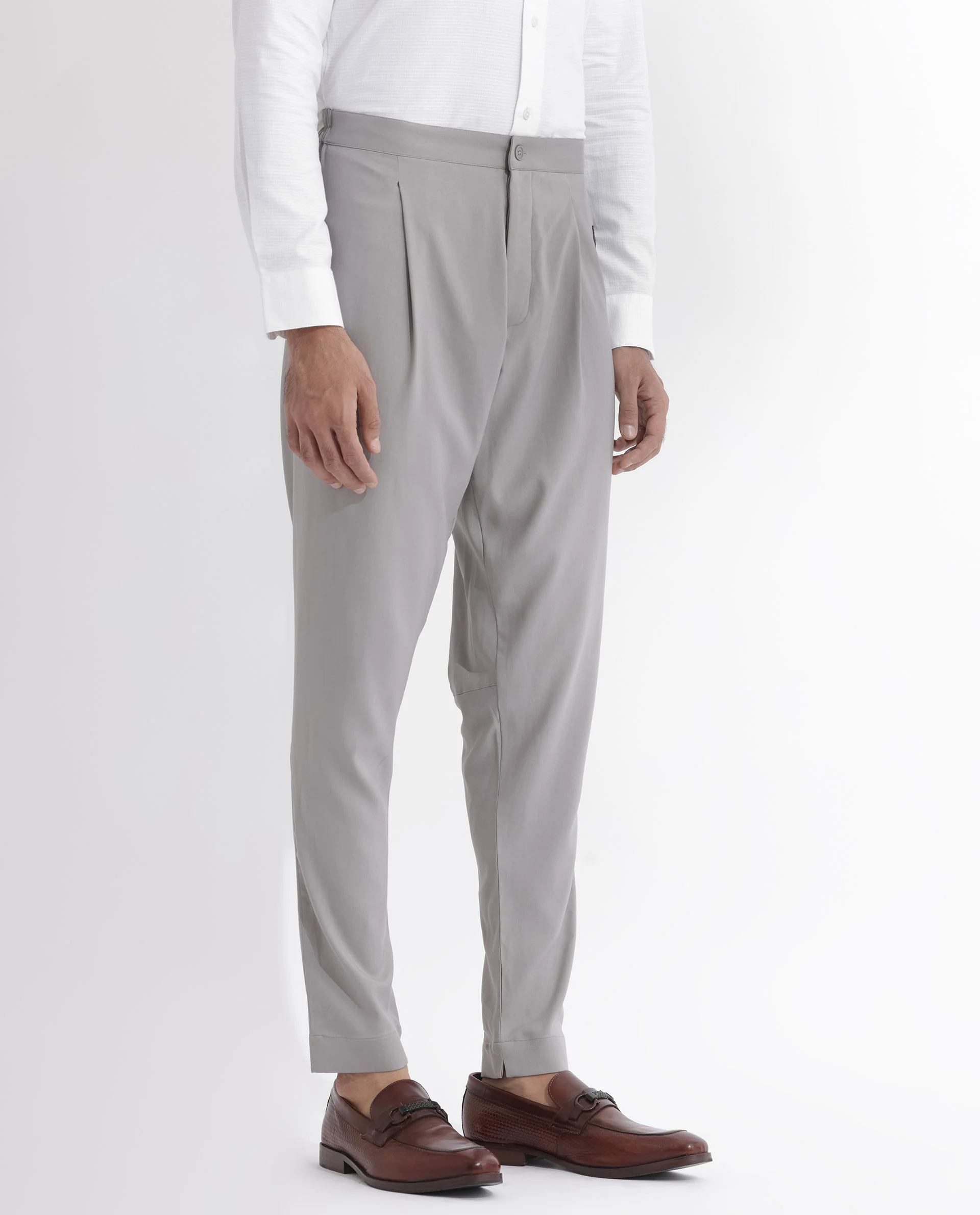 Rare Rabbit Men's Medop Grey Viscose Plain Slim Fit Pajama - Image 5