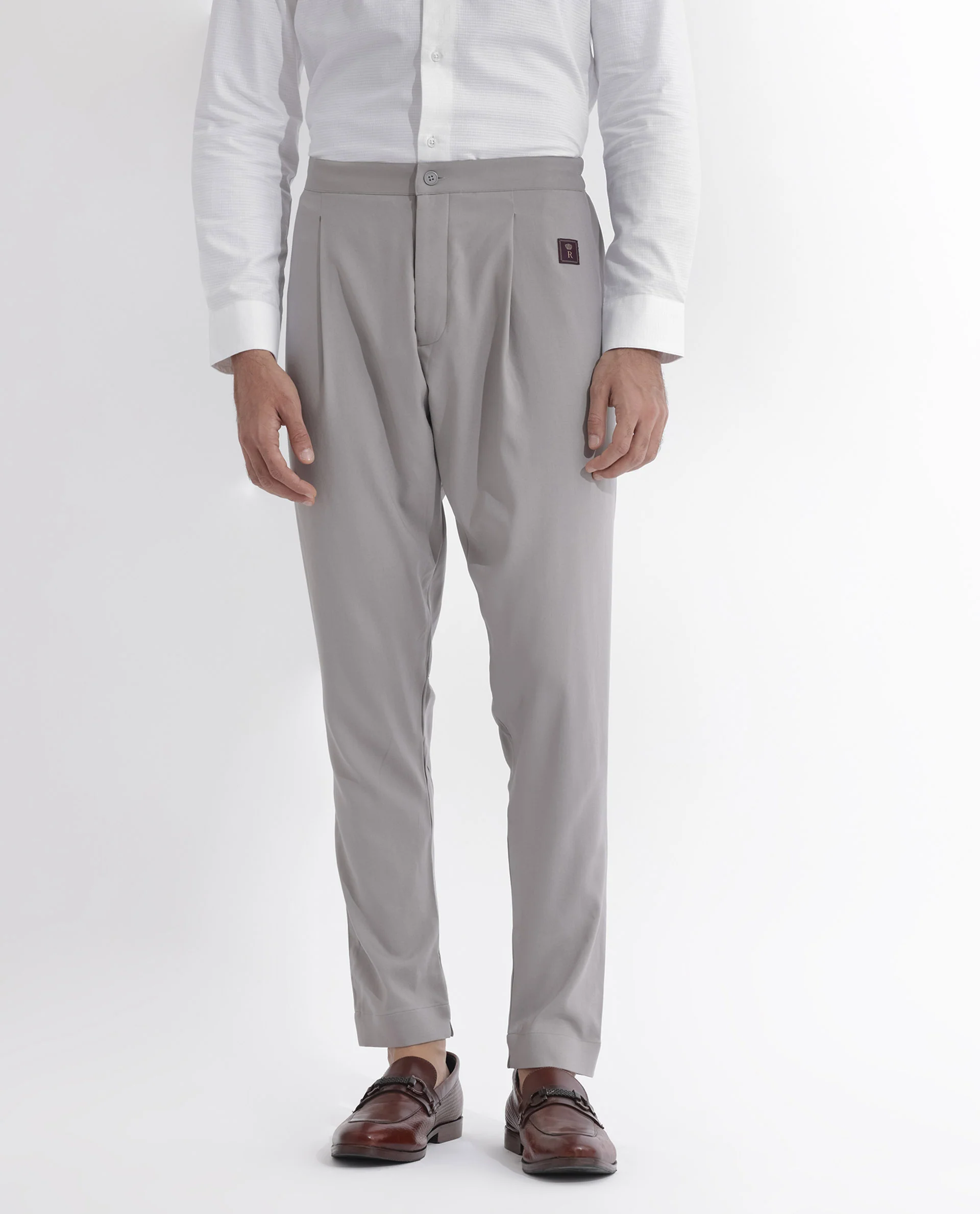 Rare Rabbit Men's Medop Grey Viscose Plain Slim Fit Pajama - Image 6