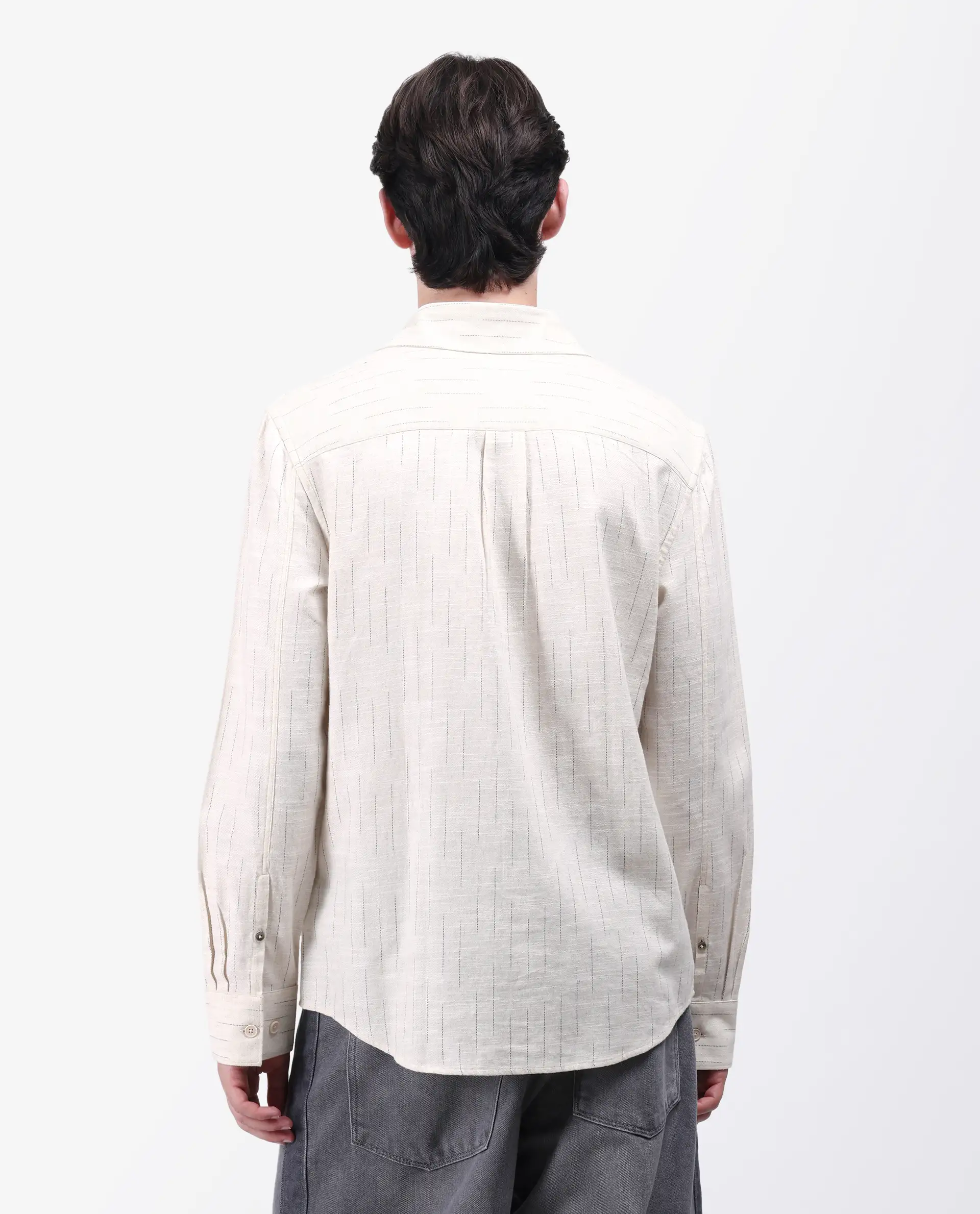 Rare Rabbit Men's Meem Beige Cotton Striped Print Regular Fit Full Sleeve Collared Shirt - Image 8