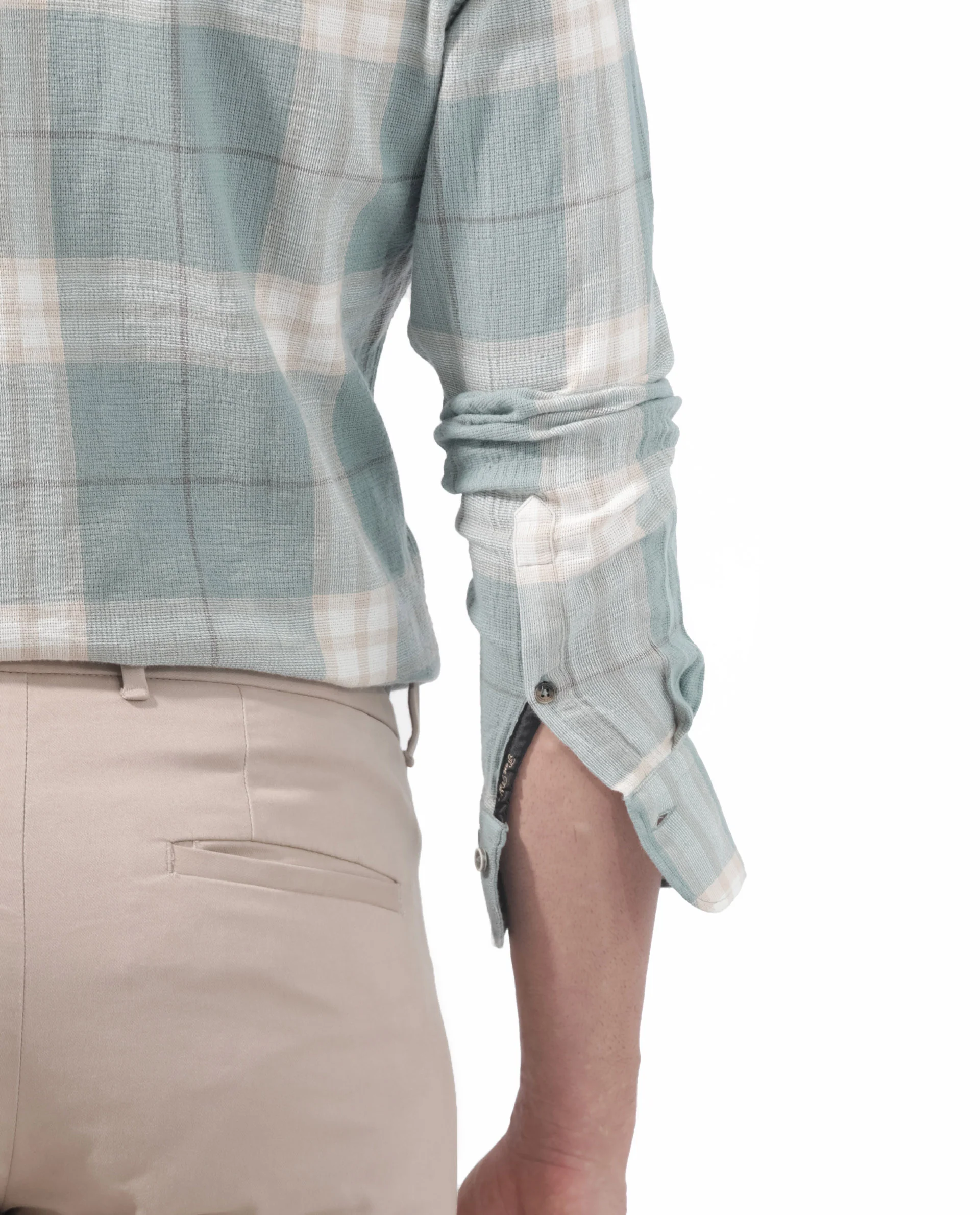 Rare Rabbit Men's Melfi Teal Cotton Checked Print Regular Fit Full Sleeve Collared Shirt - Image 8