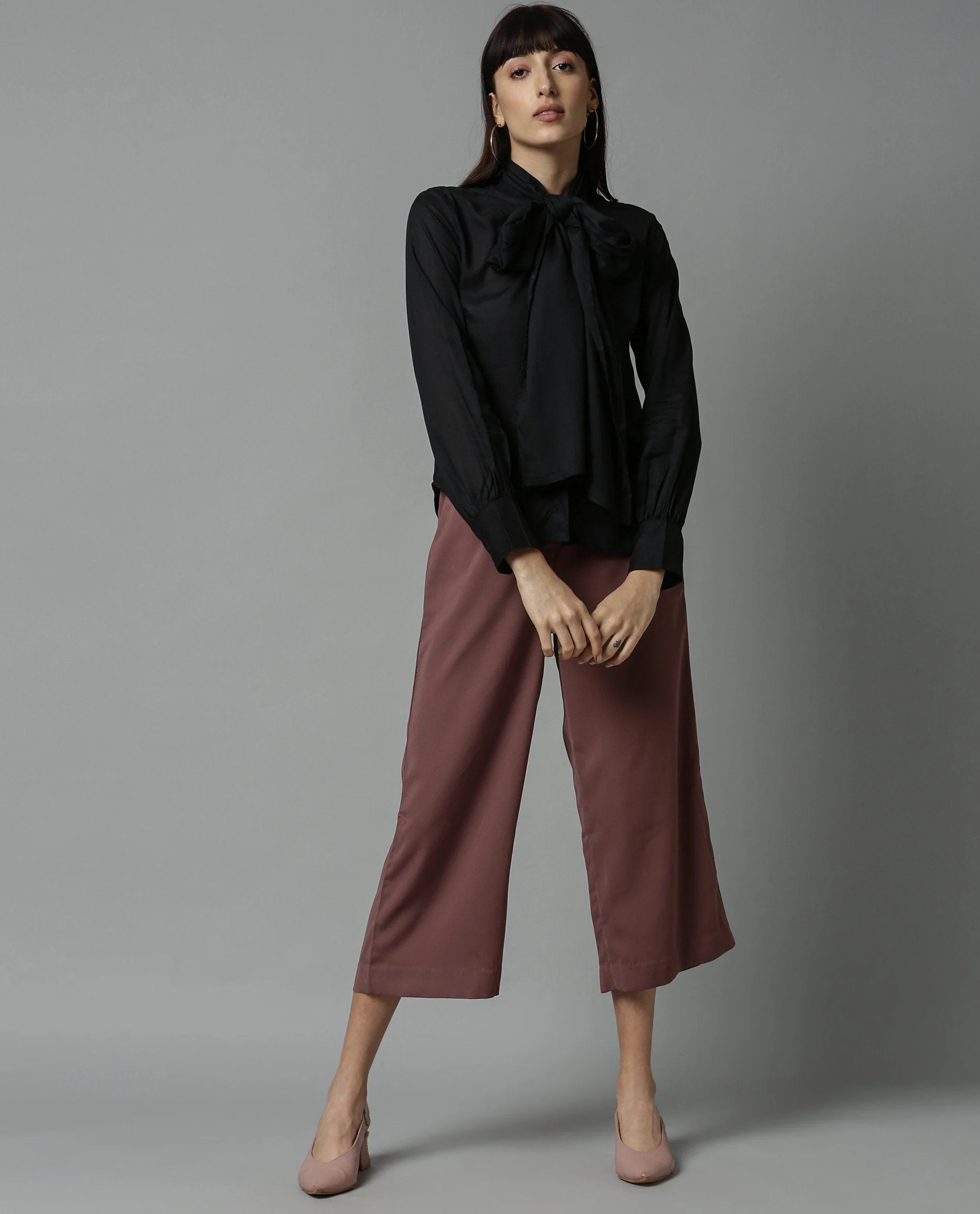Rareism Women Melody Black Top Full Sleeves Solid - Image 3