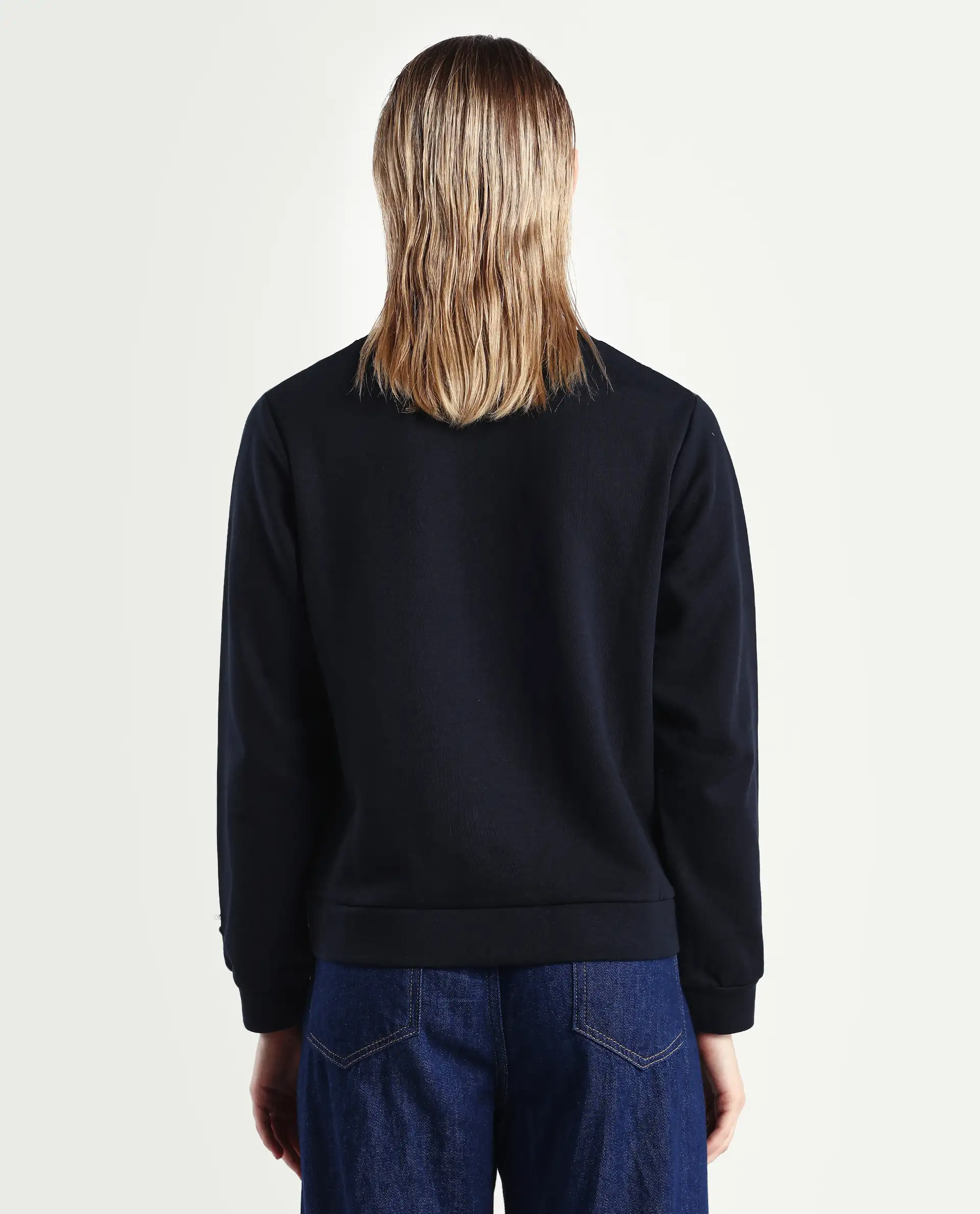 Rareism Women's Melone Dark Olive Cotton Blend Crew Neck Plain Relaxed Fit Sweatshirt - Image 7
