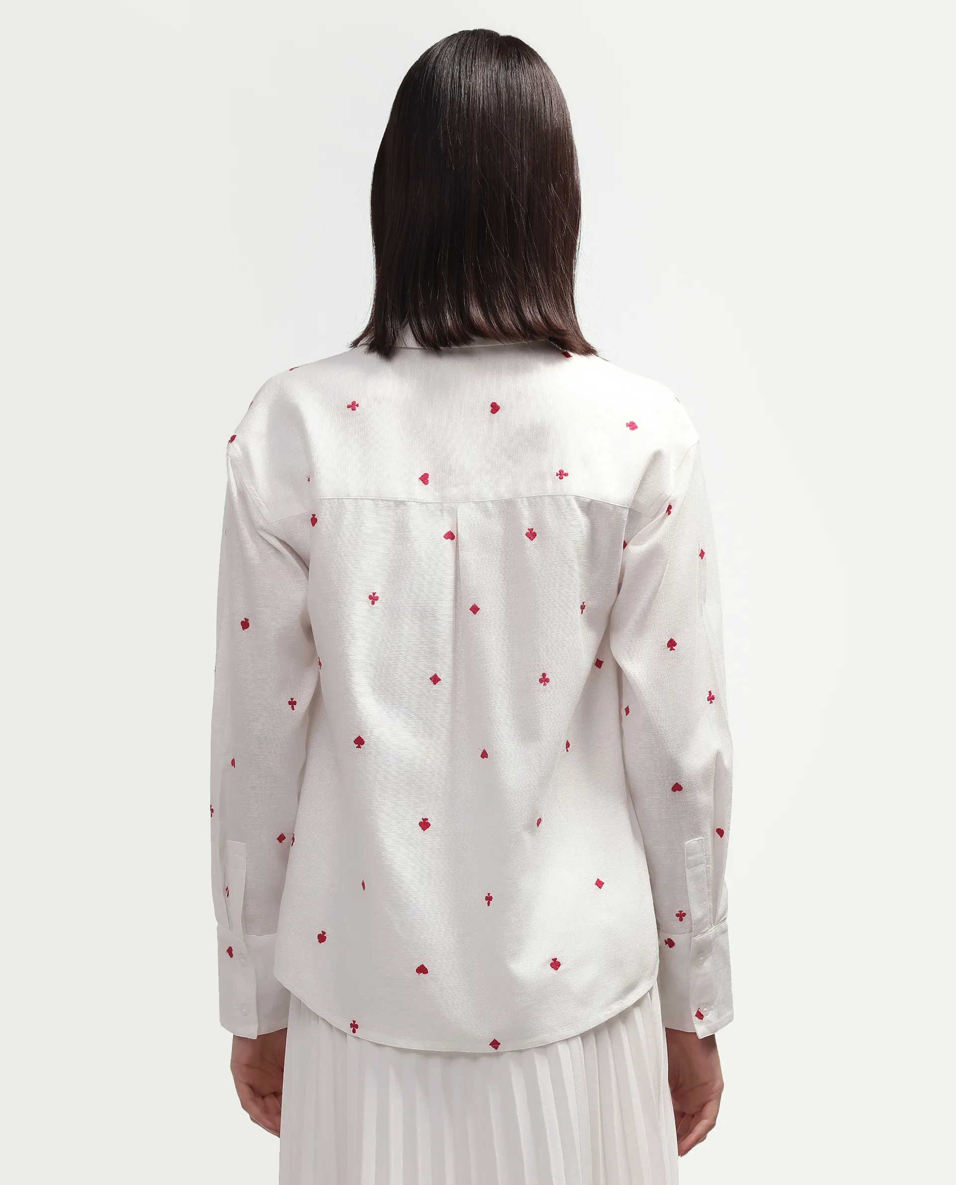 Rareism Women's Melox Off White Cotton Full Sleeve Spread Collar Relaxed Plain Shirt - Image 7