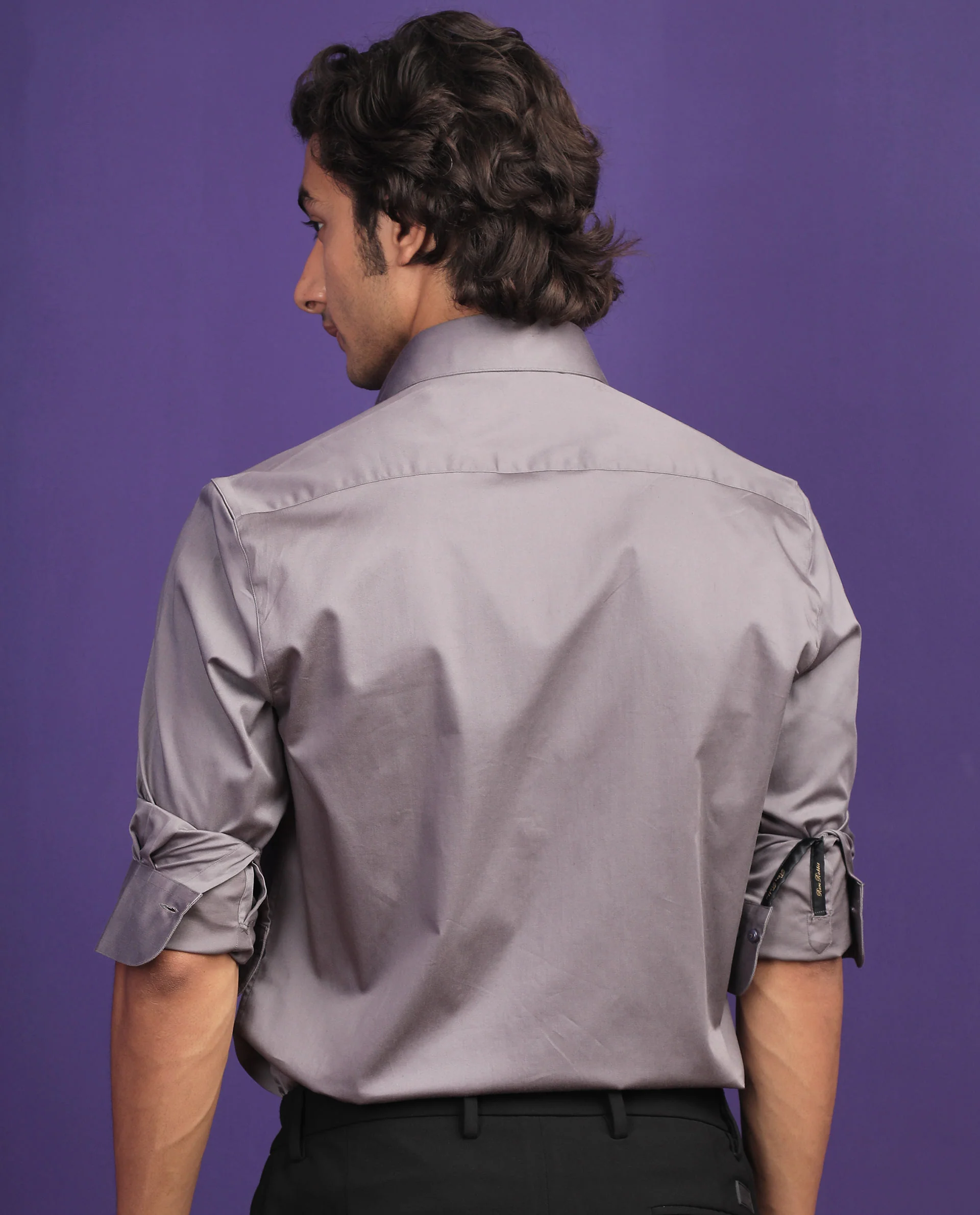 Rare Rabbit Men's Melton Grey Regular Fit Shirt - Image 8