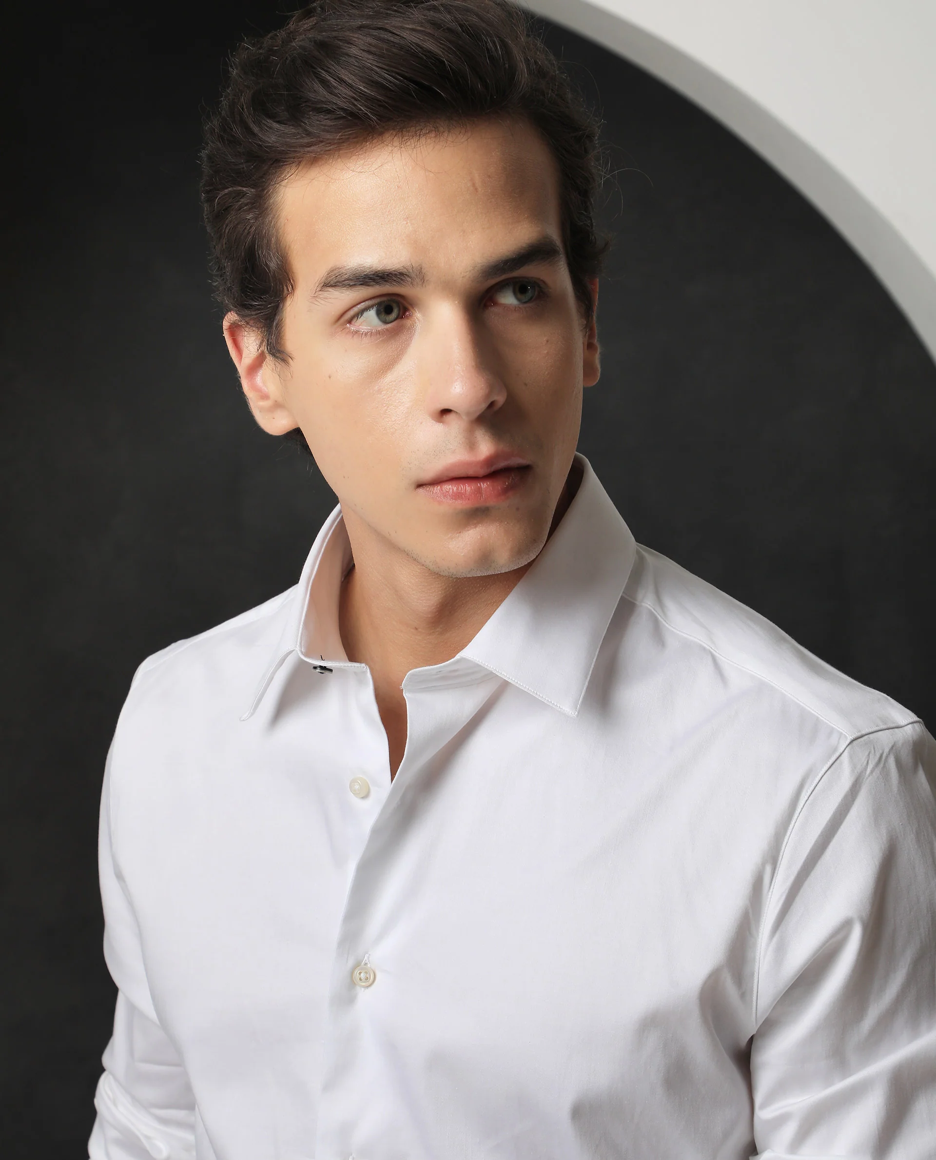 Rare Rabbit Men's Melton - White Cotton Plain Tailored Fit Full Sleeve Spread Collar Shirt - Image 11