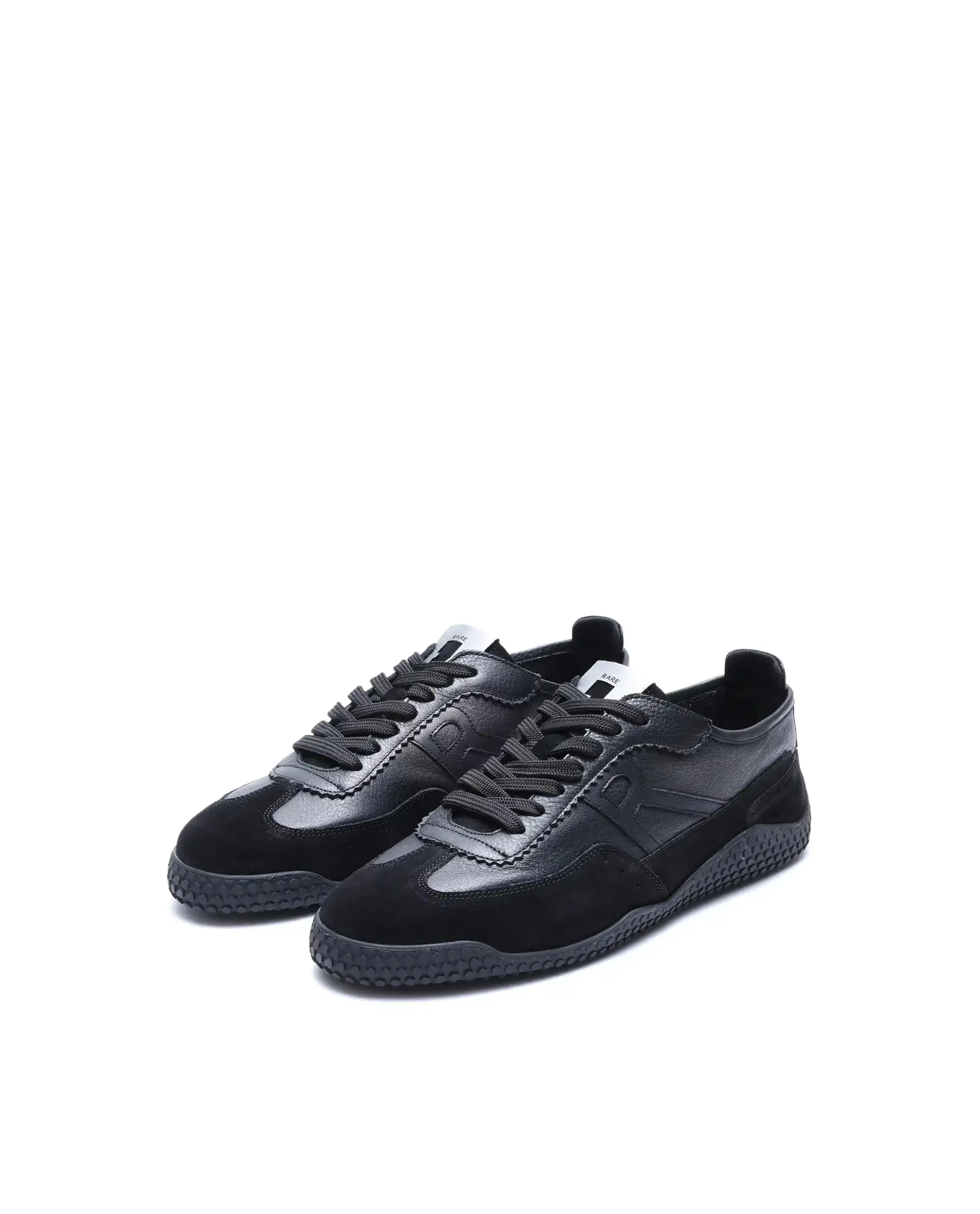 Rare Rabbit Men's Membo Black Leather Fabric Sneaker - Image 3