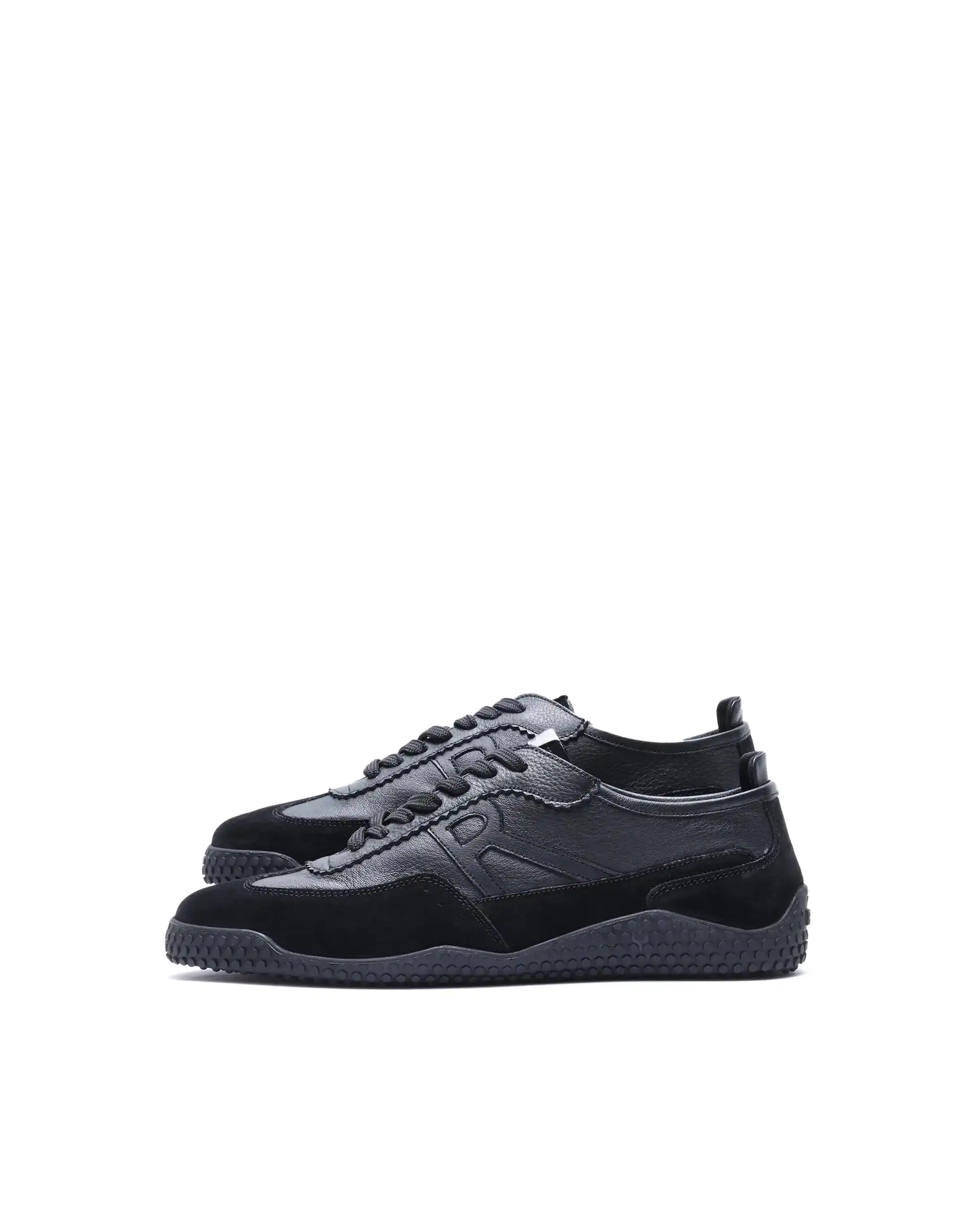 Rare Rabbit Men's Membo Black Leather Fabric Sneaker - Image 6