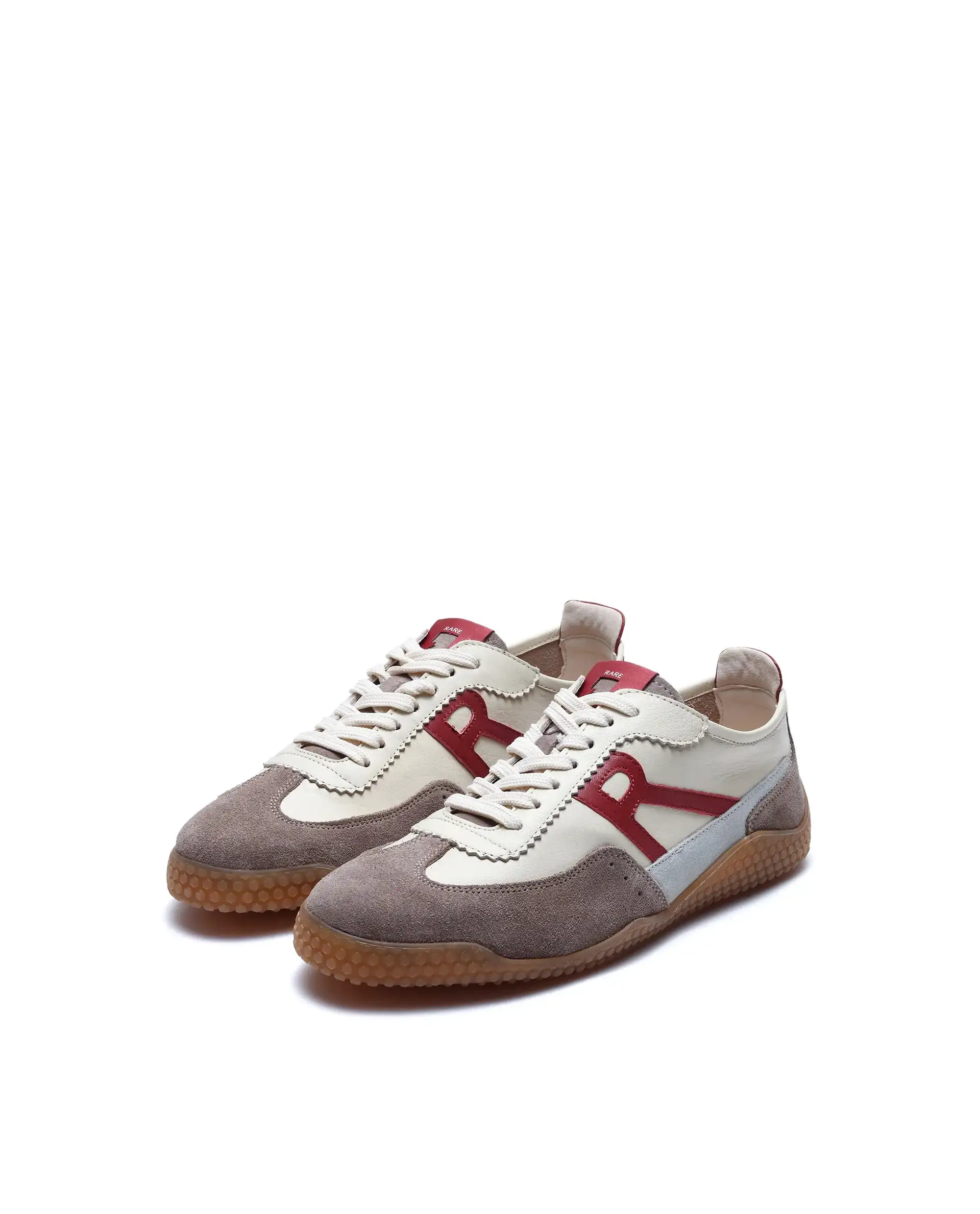 Rare Rabbit Men's Membo Dark Beige Leather Fabric Sneaker - Image 3
