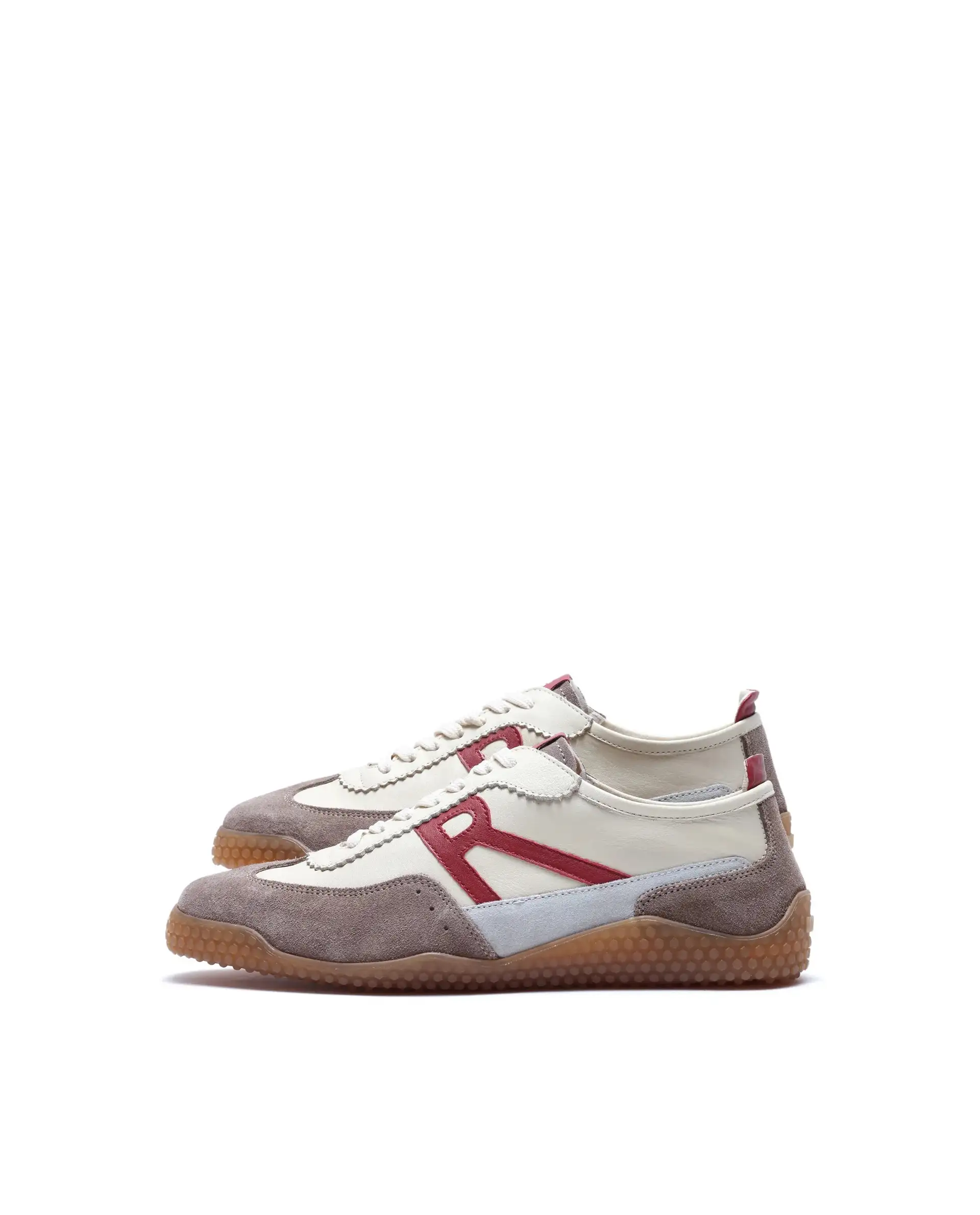 Rare Rabbit Men's Membo Dark Beige Leather Fabric Sneaker - Image 7