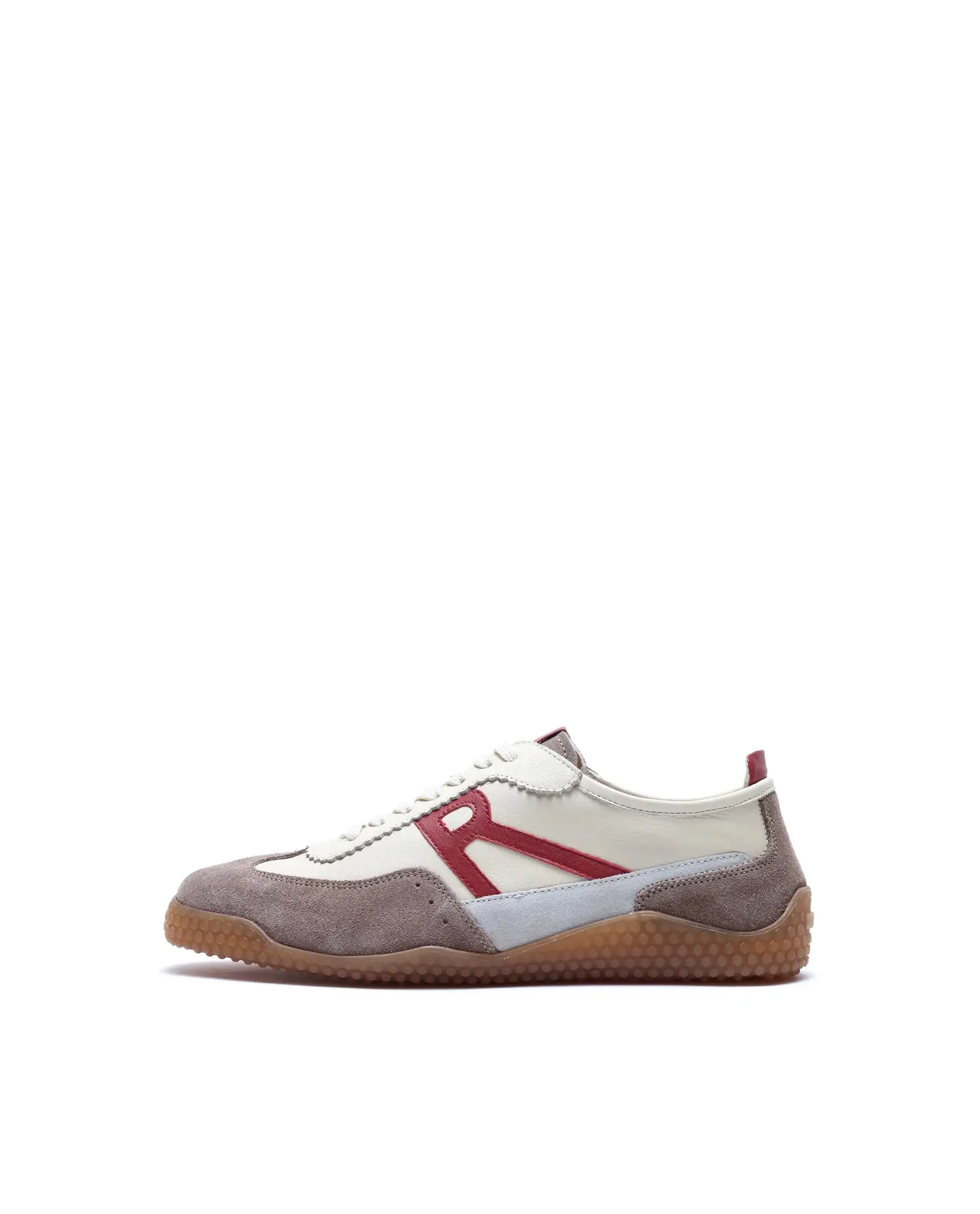 Rare Rabbit Men's Membo Dark Beige Leather Fabric Sneaker - Image 8