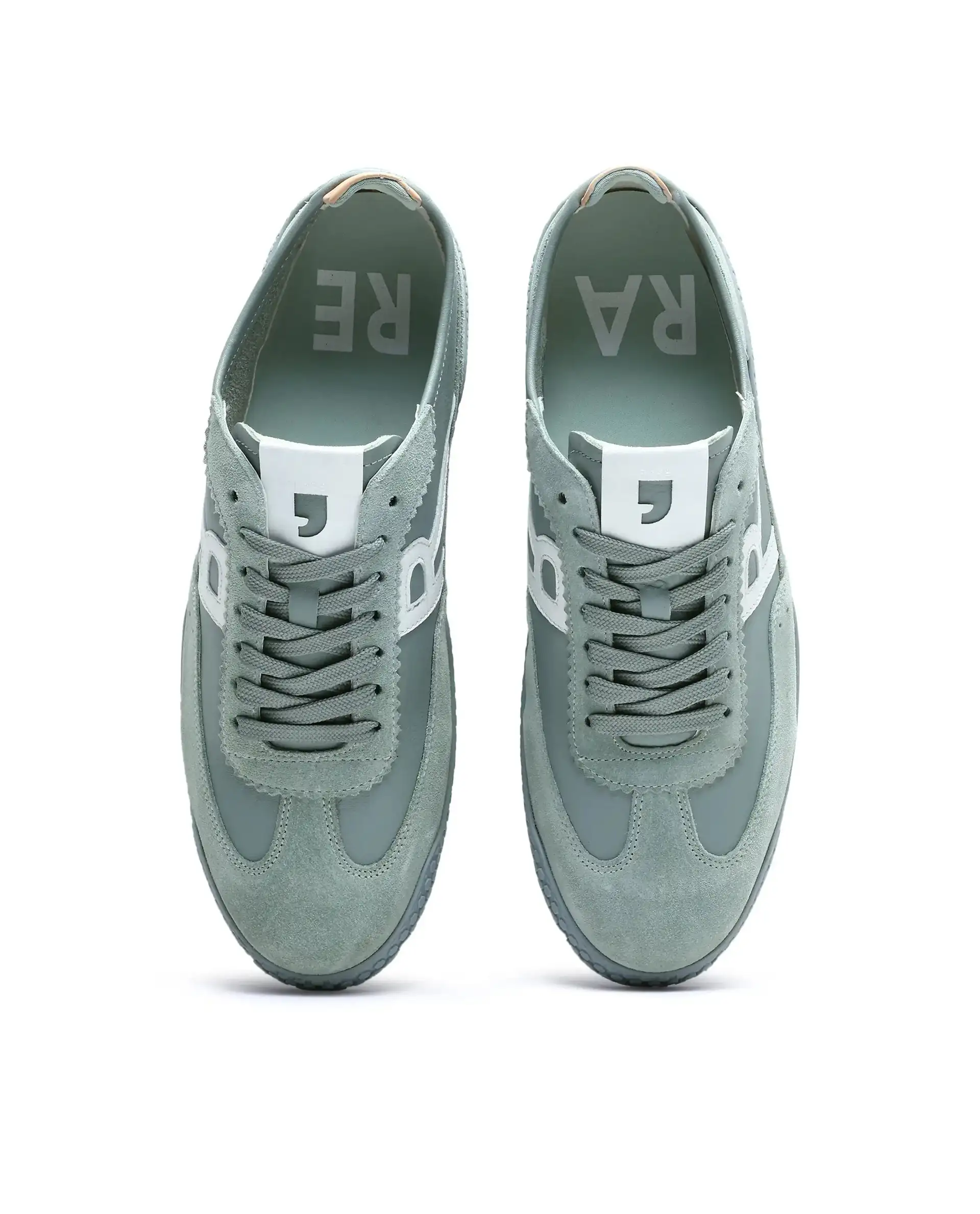 Rare Rabbit Men's Membo Light Sage Leather Fabric Sneaker - Image 2