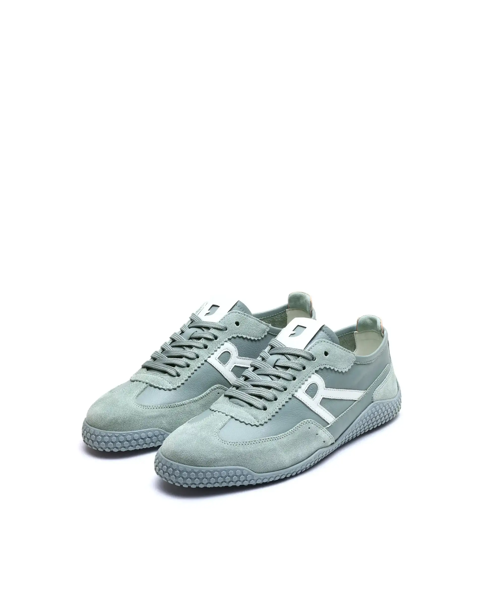 Rare Rabbit Men's Membo Light Sage Leather Fabric Sneaker - Image 3