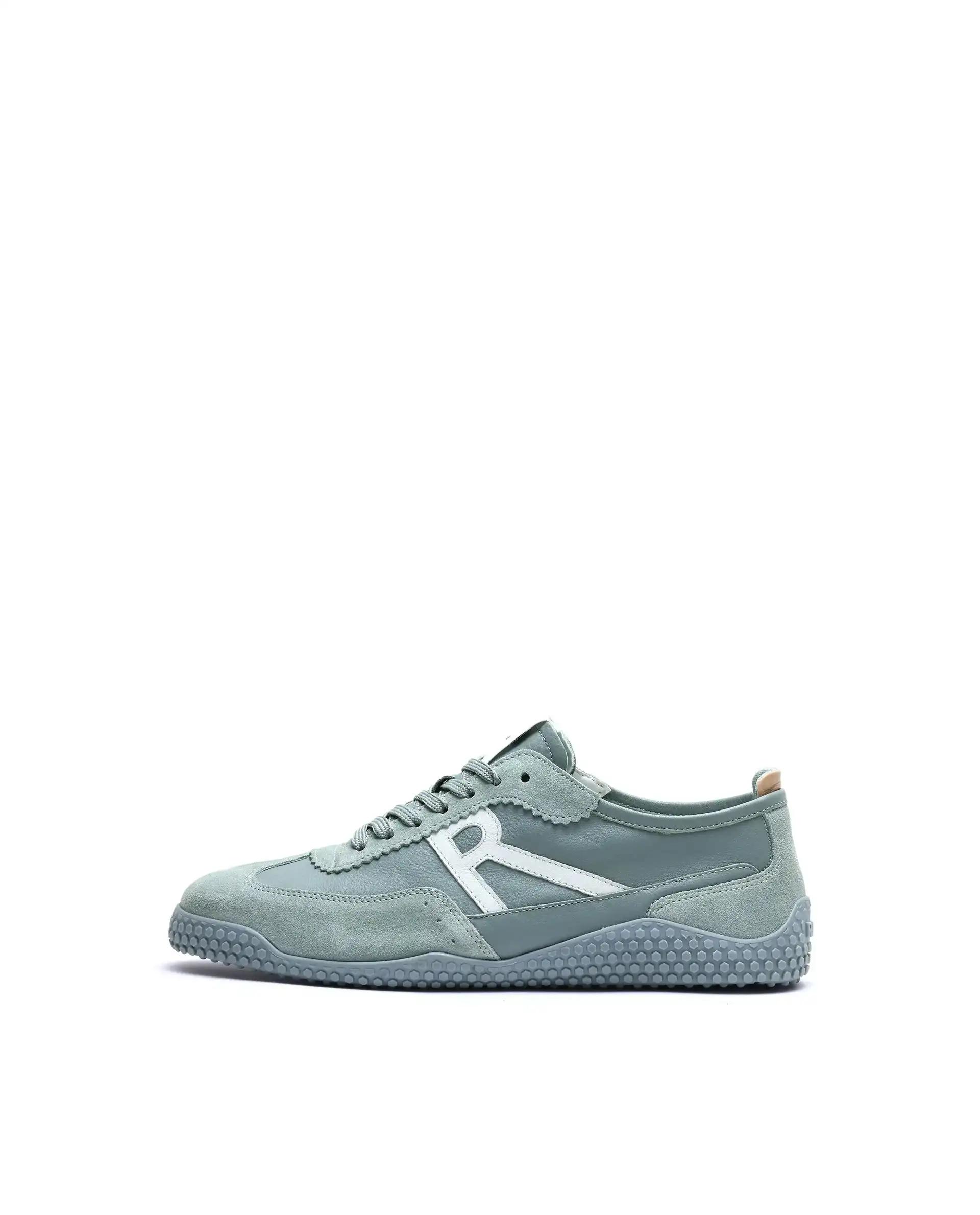 Rare Rabbit Men's Membo Light Sage Leather Fabric Sneaker - Image 8