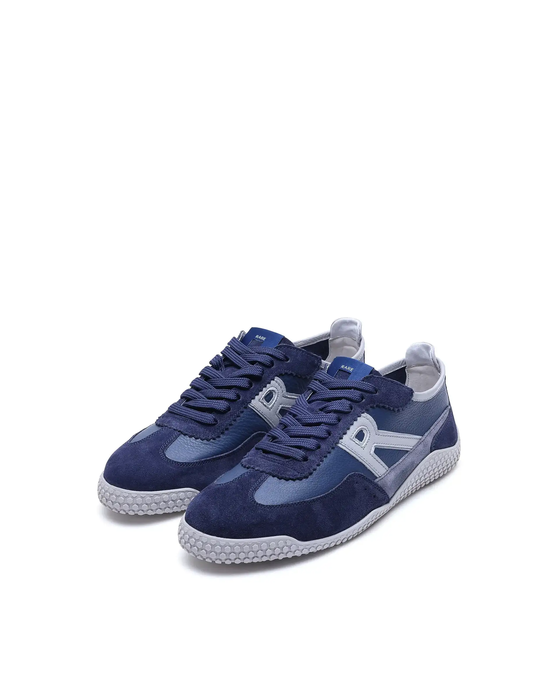 Rare Rabbit Men's Membo Navy Leather Fabric Sneaker - Image 3
