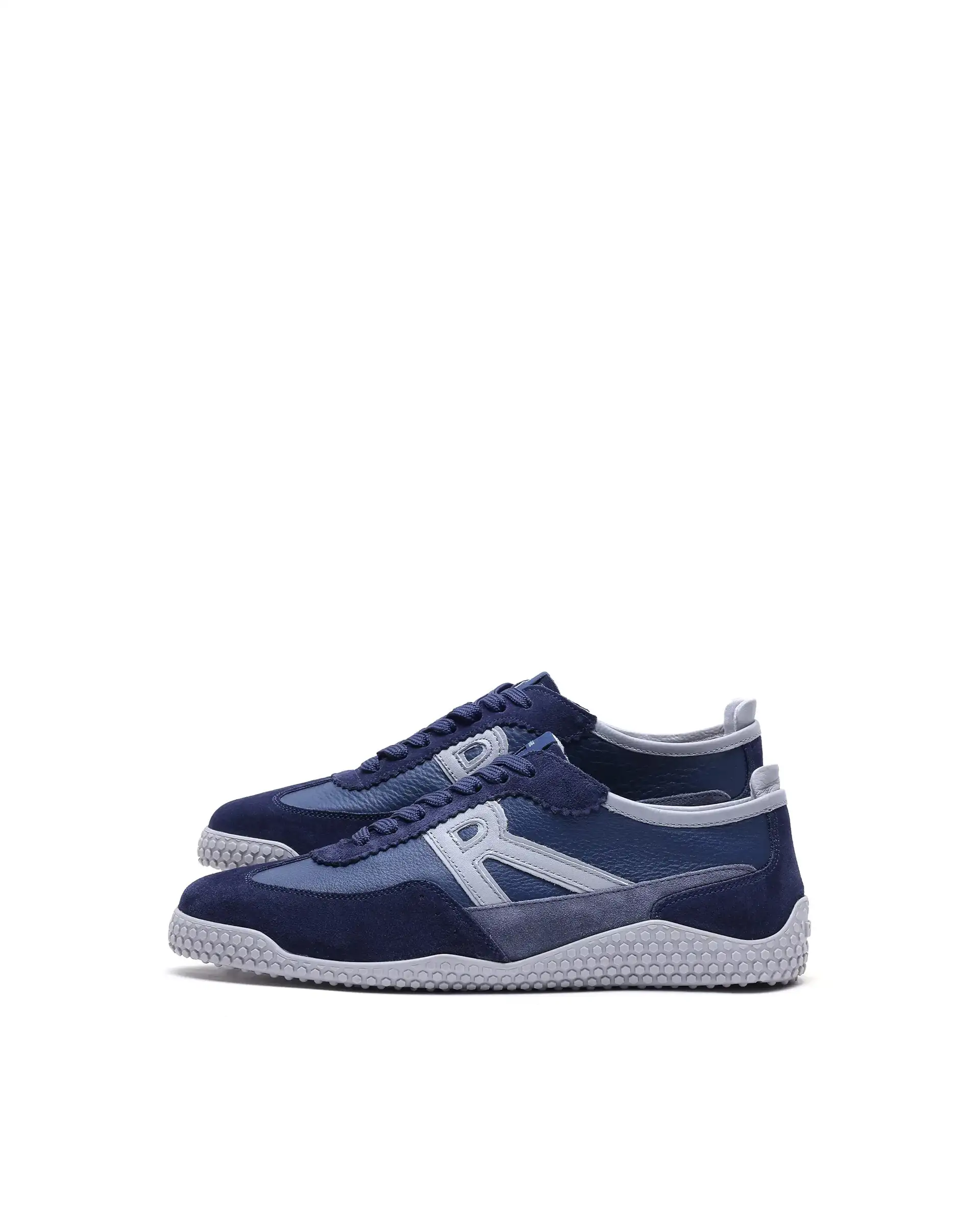 Rare Rabbit Men's Membo Navy Leather Fabric Sneaker - Image 6