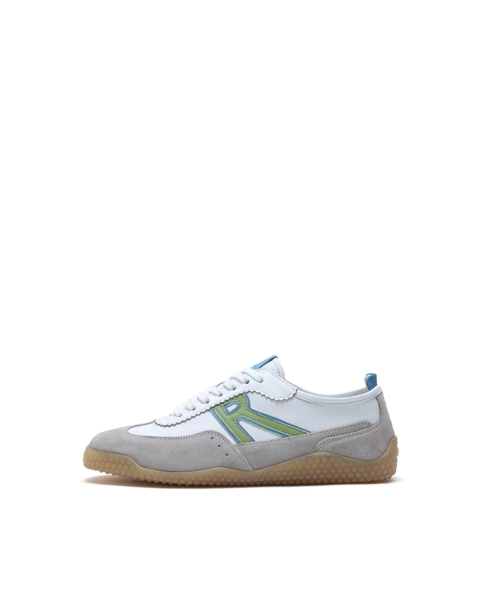 Rare Rabbit Men's Membo White Leather Fabric Sneaker