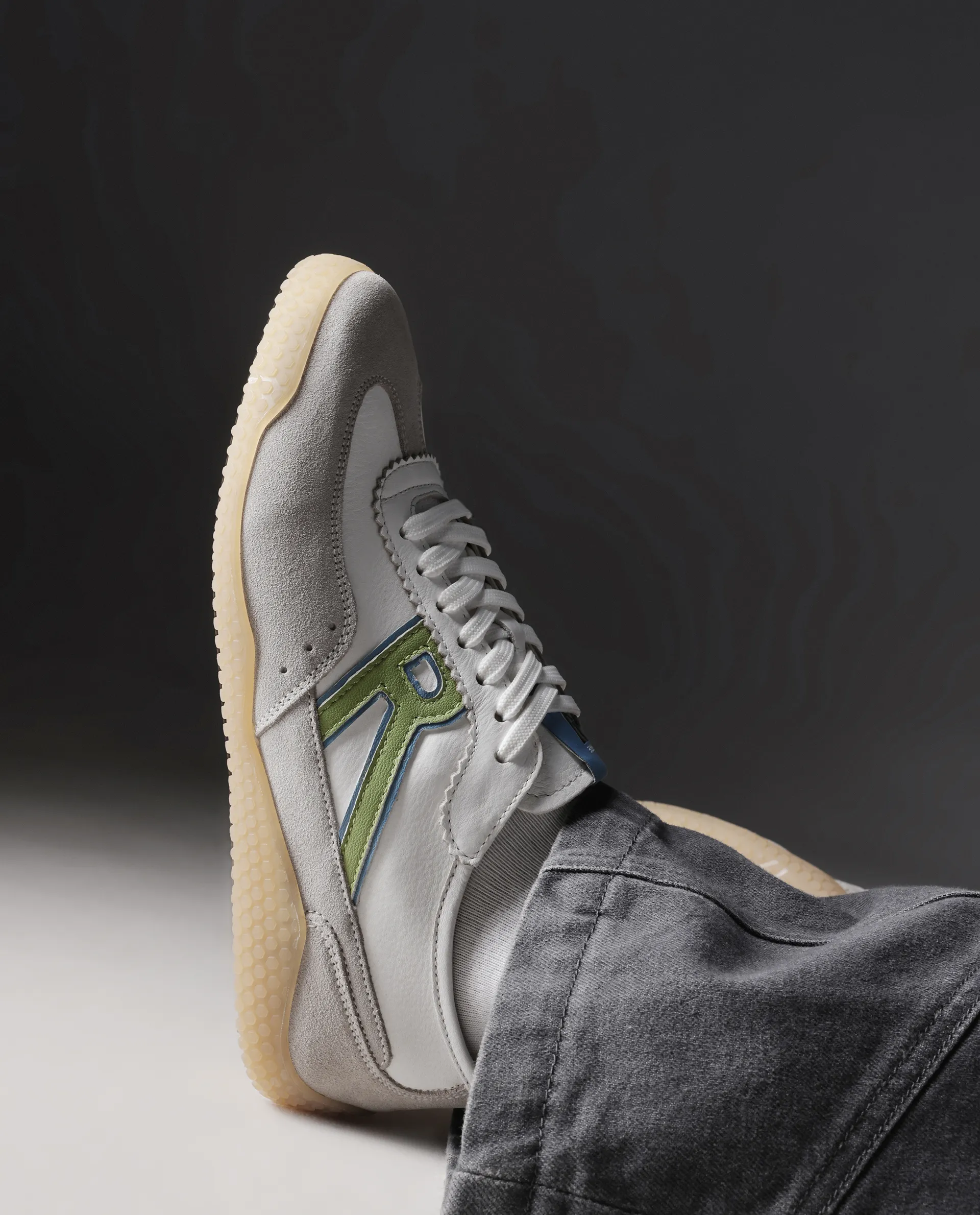 Rare Rabbit Men's Membo White Leather Fabric Sneaker - Image 2