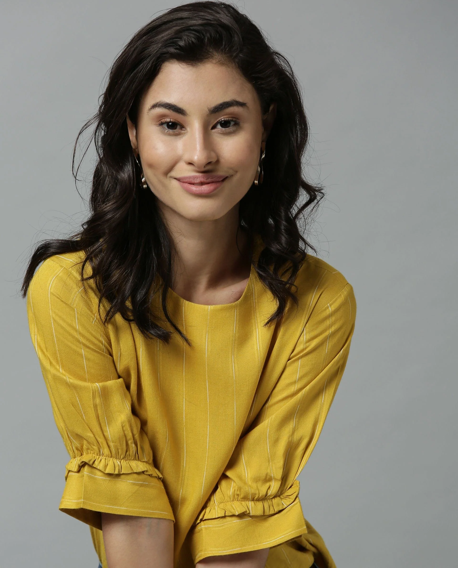 Rareism Women Mend Yellow Top Short Sleeves Stripe - Image 4