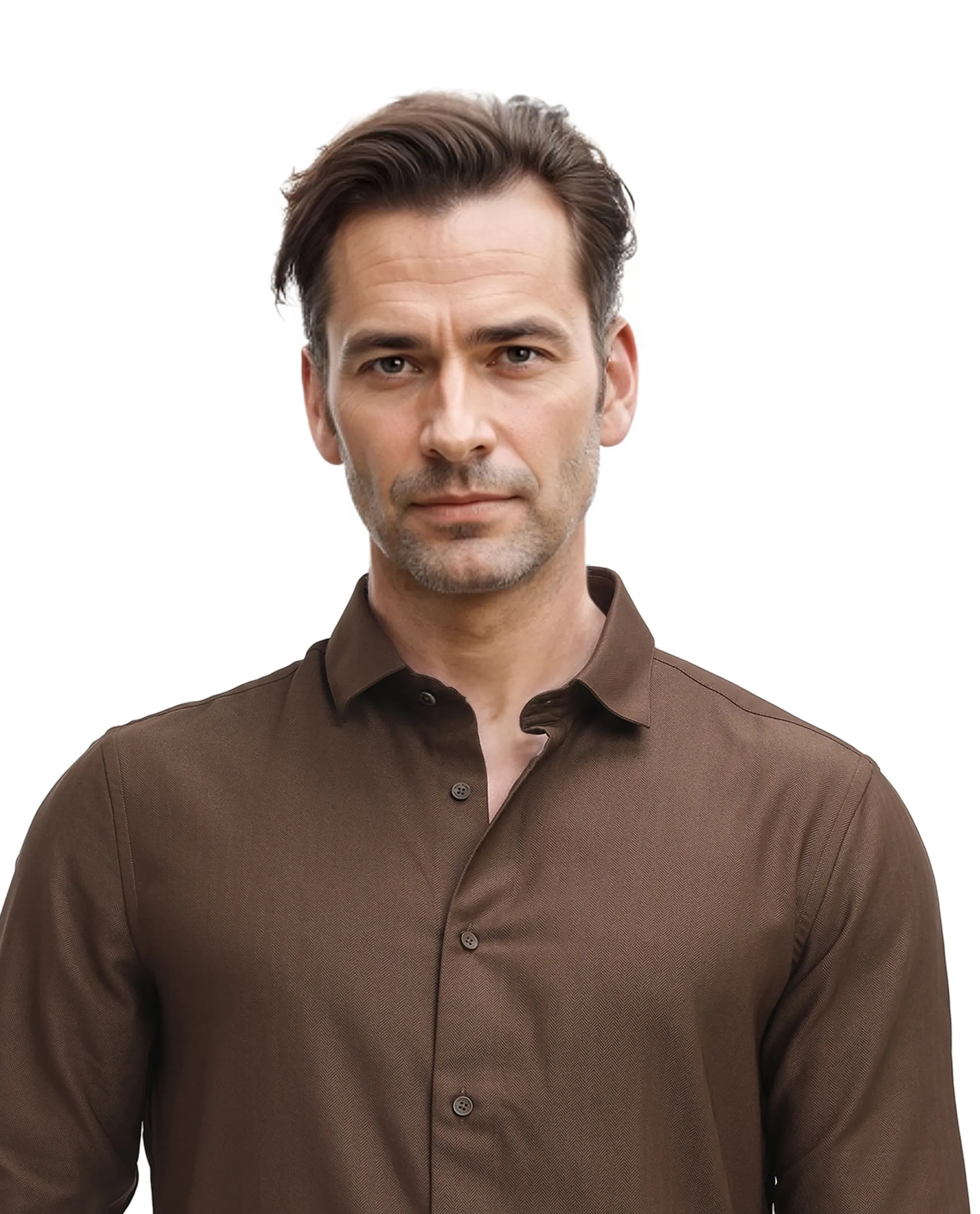 Rare Rabbit Men's Mer Dark Olive Viscose Plain Regular Fit Full Sleeve Collared Shirt - Image 7