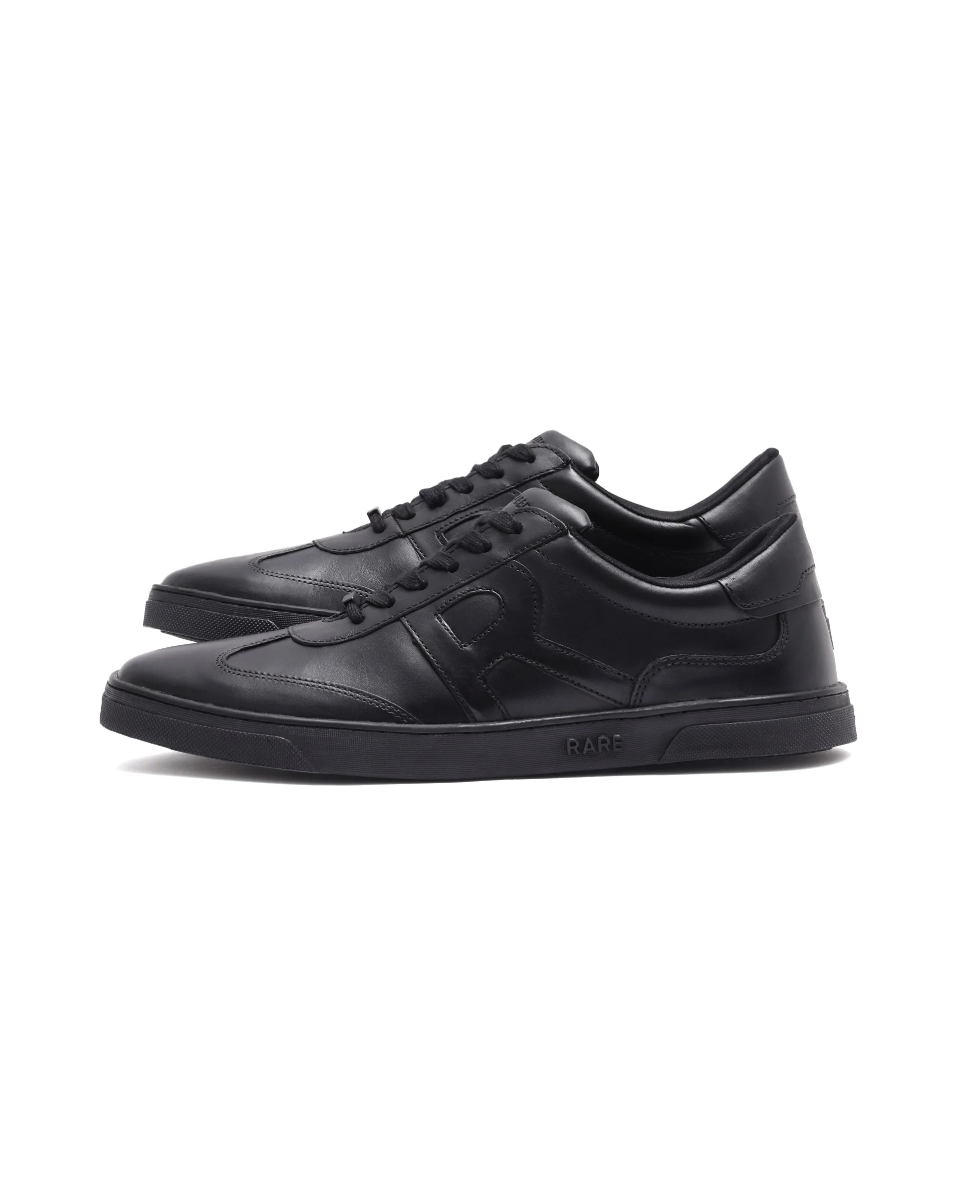Rare Rabbit Mens Merc Black Round Toe Genuine Leather Lace Up Low Top Sneaker Shoes - Image 6