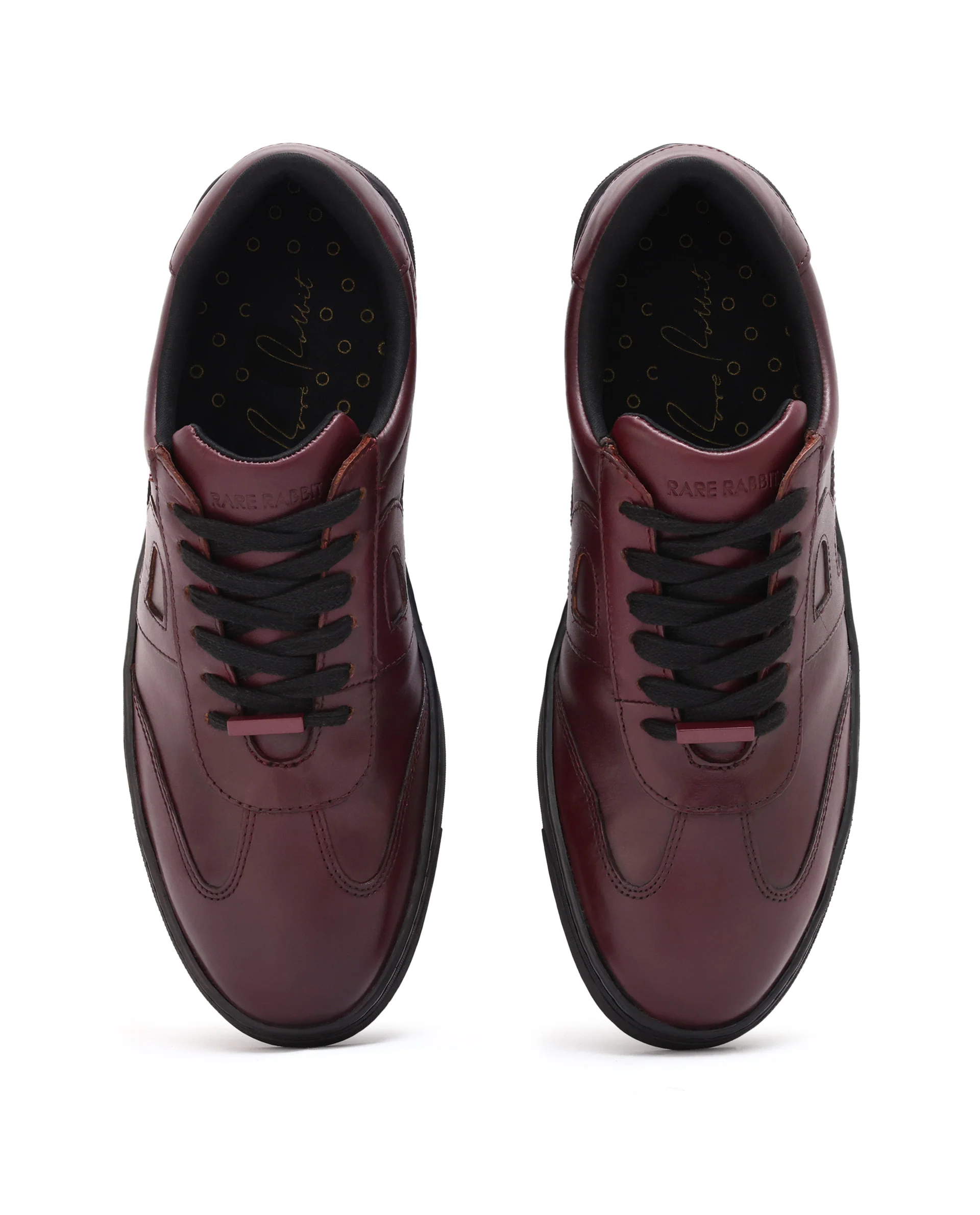 Rare Rabbit Mens Merc Maroon Round Toe Genuine Leather Lace Up Low Top Sneaker Shoes - Image 5