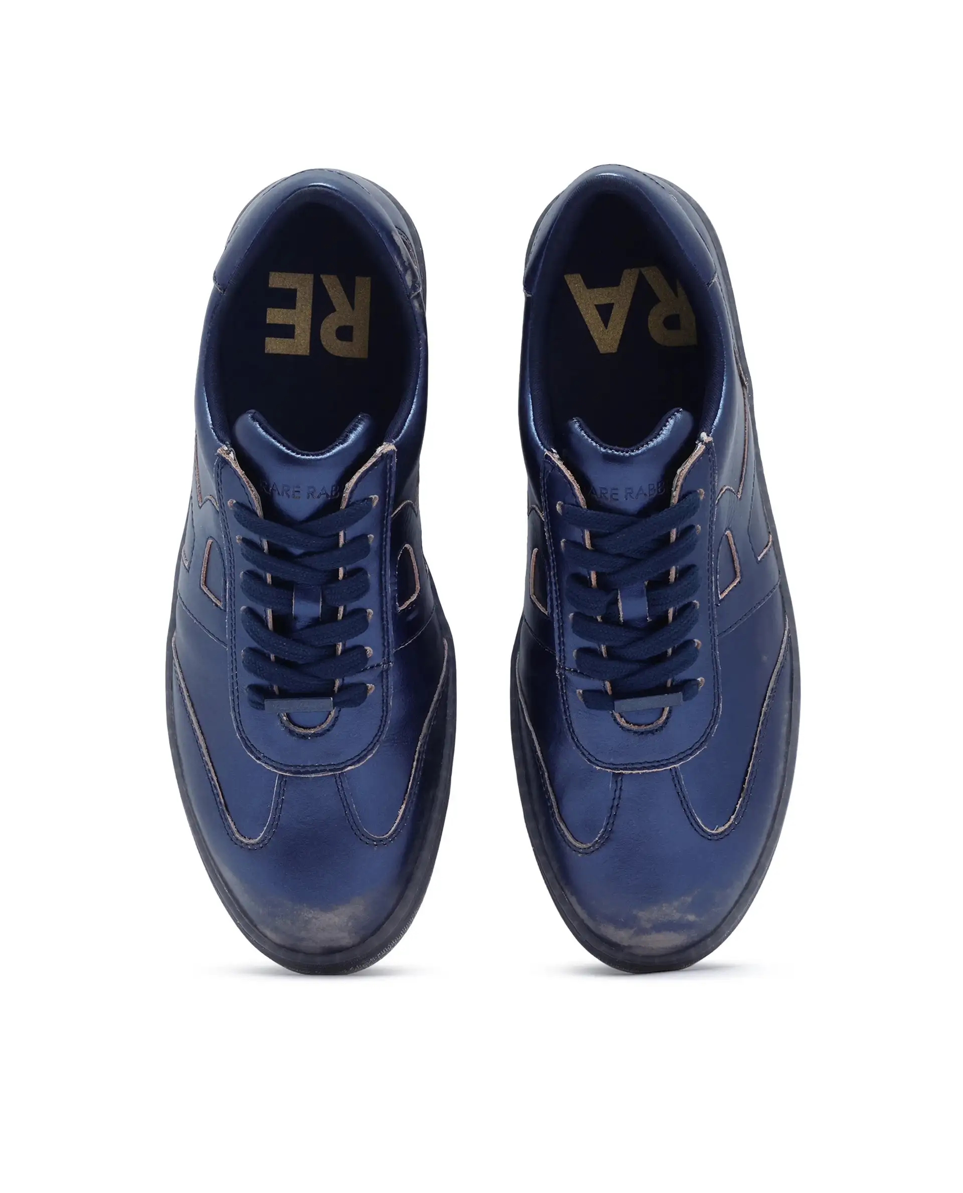 Rare Rabbit Men Mercure Metallic Blue Lace-Up Closure Shoes - Image 5