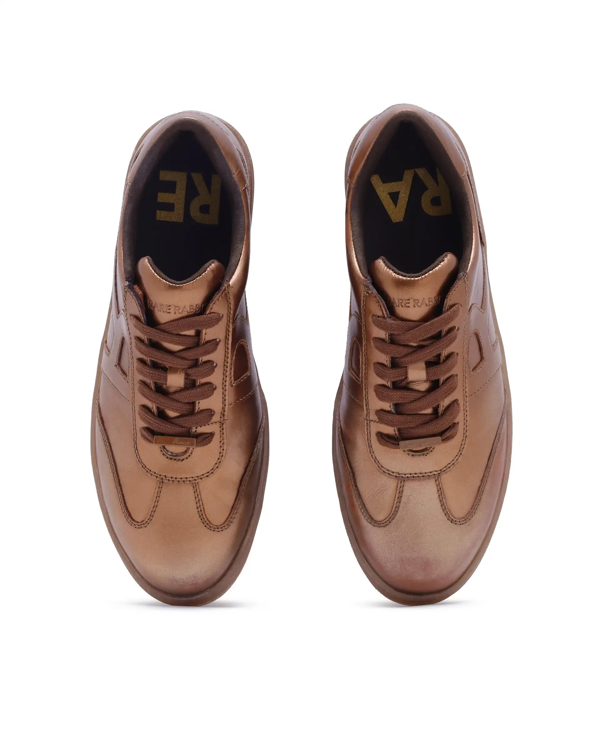 Rare Rabbit Men Mercure Metallic Copper Lace-Up Closure Shoes - Image 5