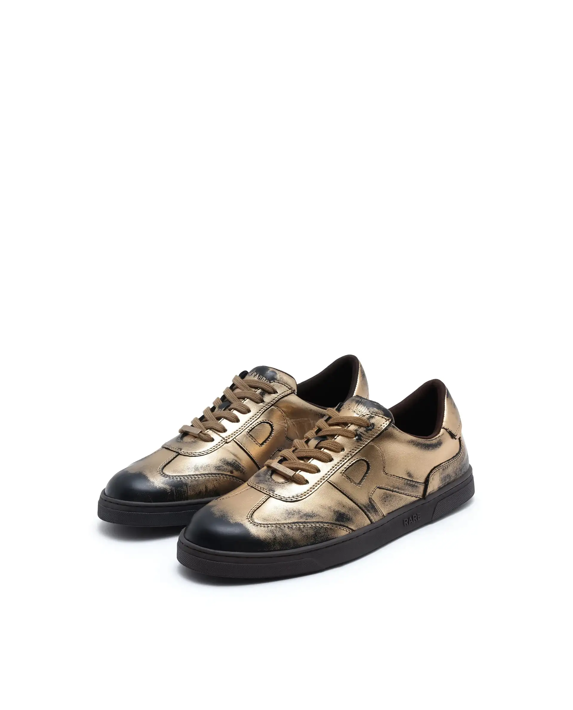 Rare Rabbit Men Mercure Metallic Gold Lace-Up Closure Shoes - Image 3