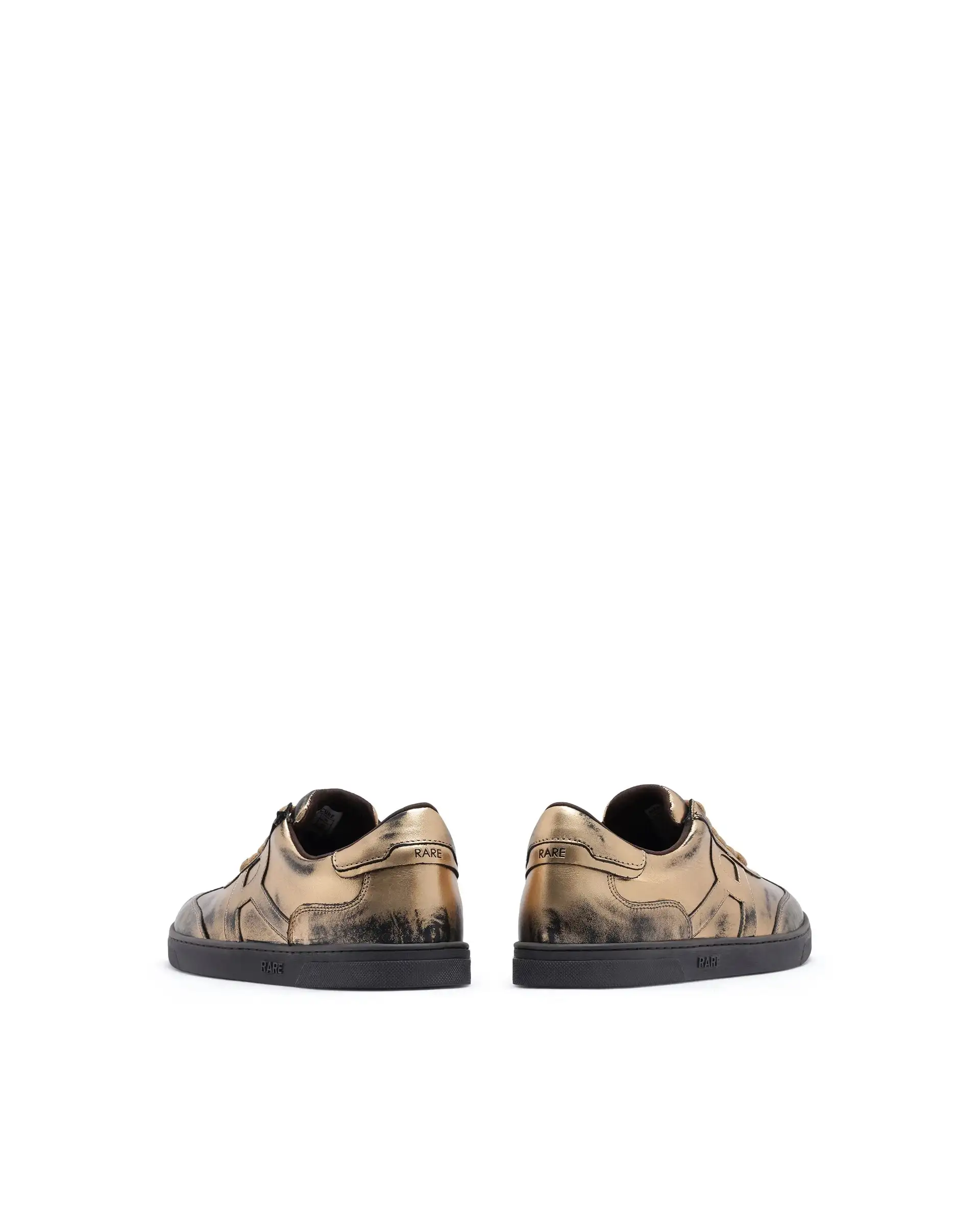 Rare Rabbit Men Mercure Metallic Gold Lace-Up Closure Shoes - Image 5