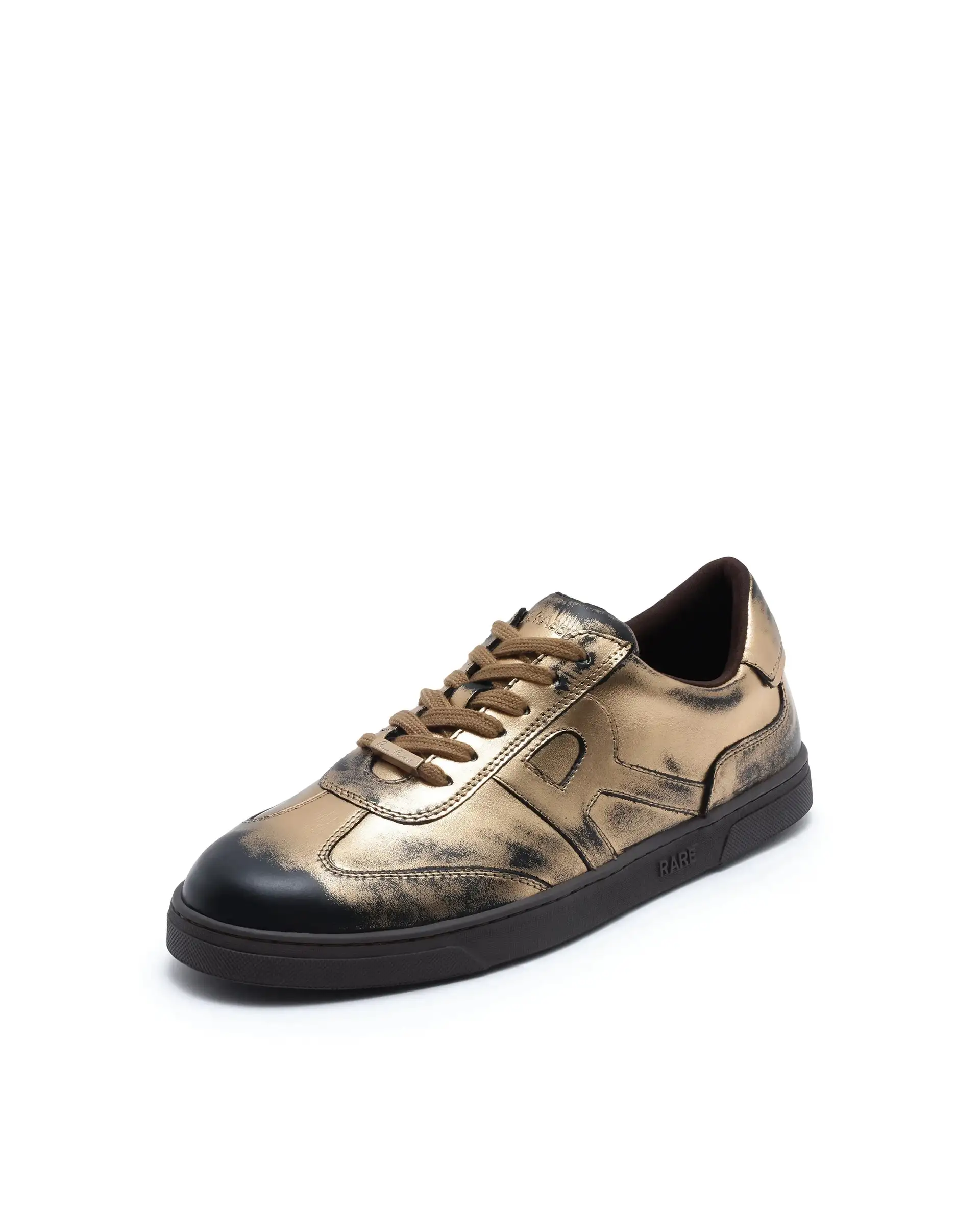 Rare Rabbit Men Mercure Metallic Gold Lace-Up Closure Shoes - Image 7