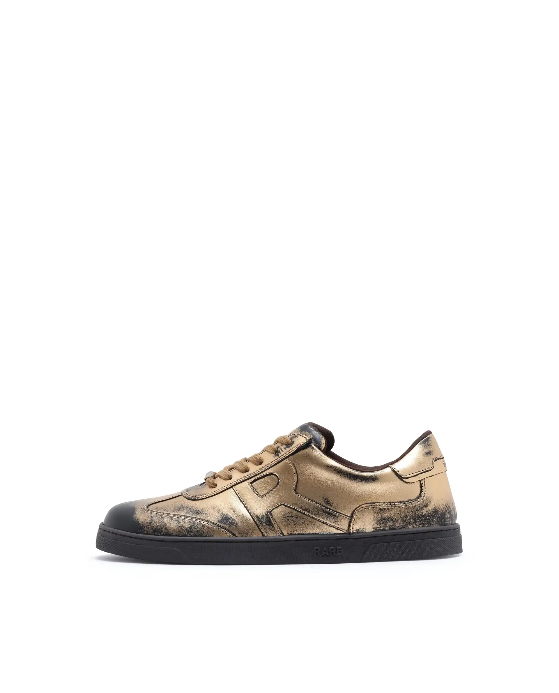 Rare Rabbit Men Mercure Metallic Gold Lace-Up Closure Shoes - Image 9