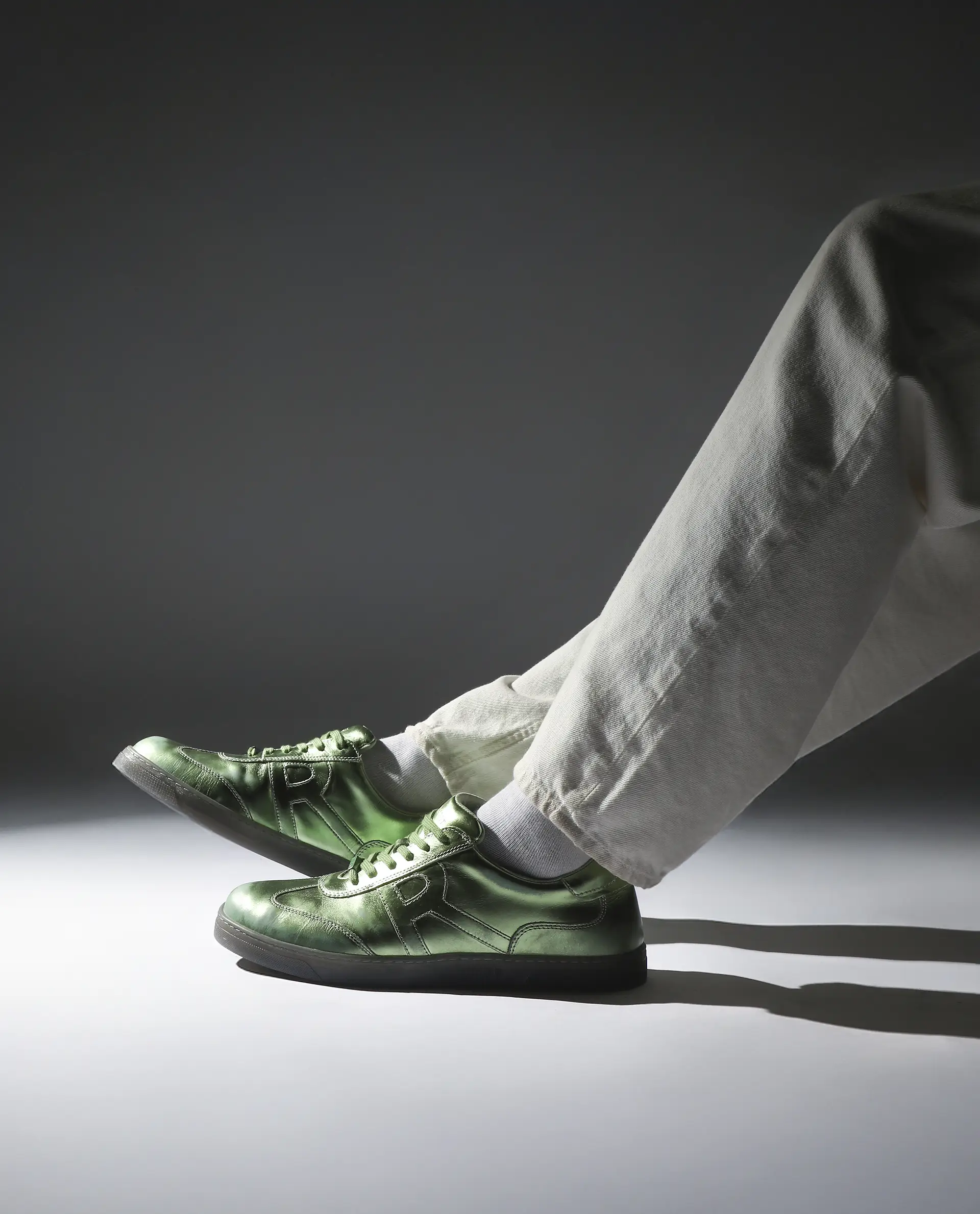 Rare Rabbit Men Mercure Metallic Green Lace-Up Closure Shoes - Image 2