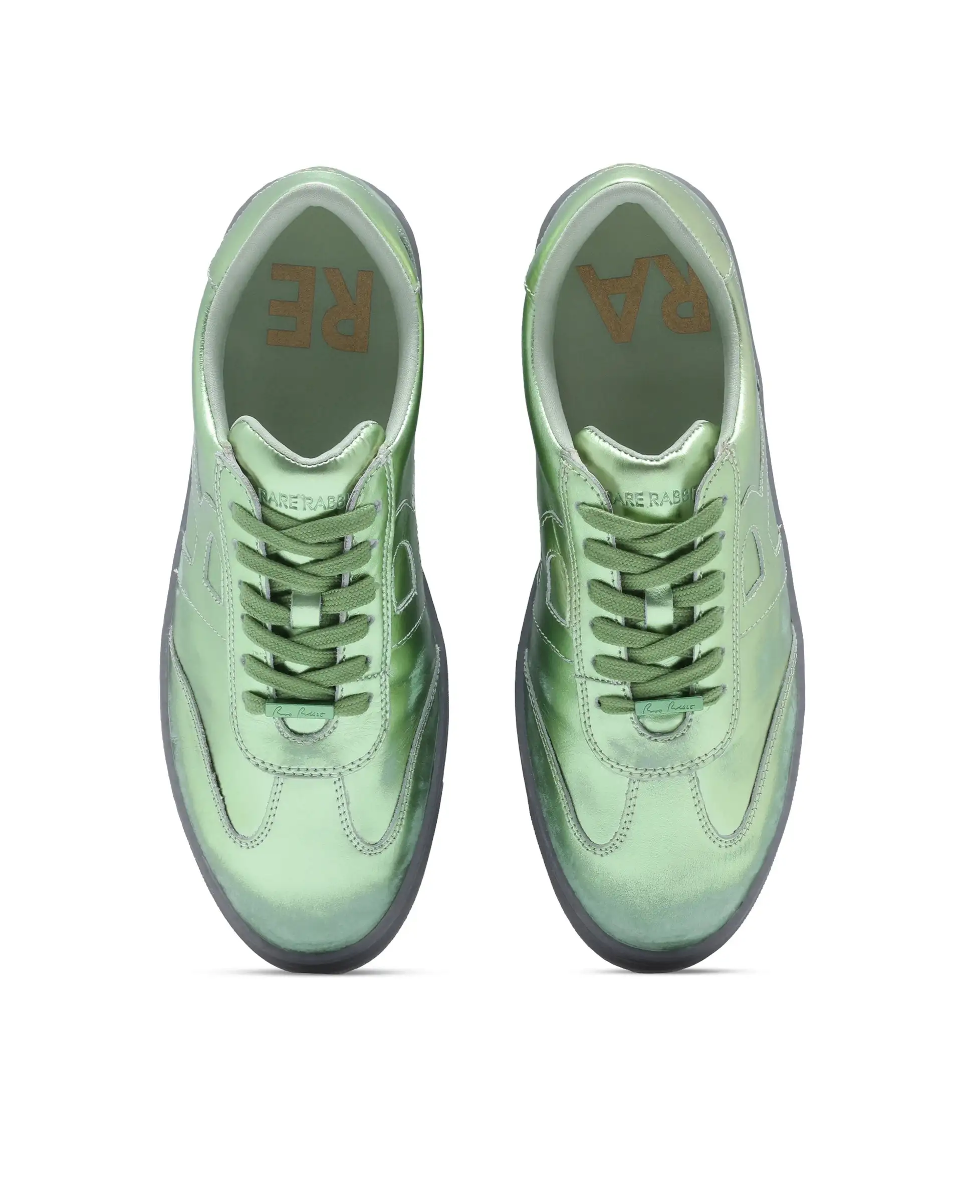 Rare Rabbit Men Mercure Metallic Green Lace-Up Closure Shoes - Image 6