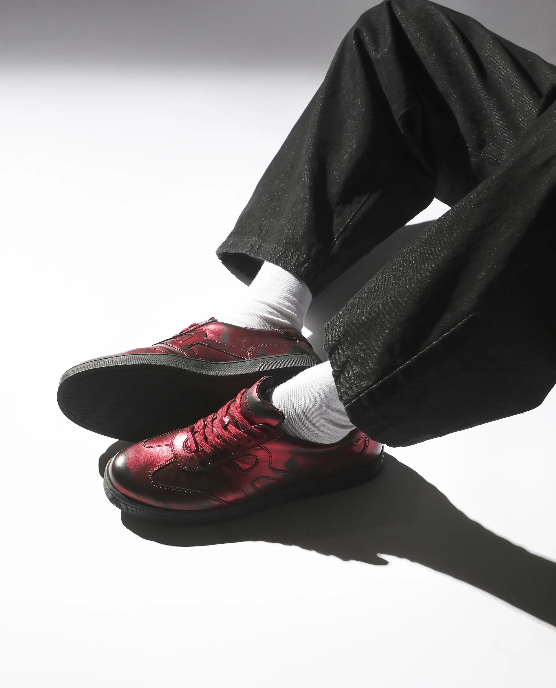 Rare Rabbit Men Mercure Metallic Red Lace-Up Closure Shoes - Image 2