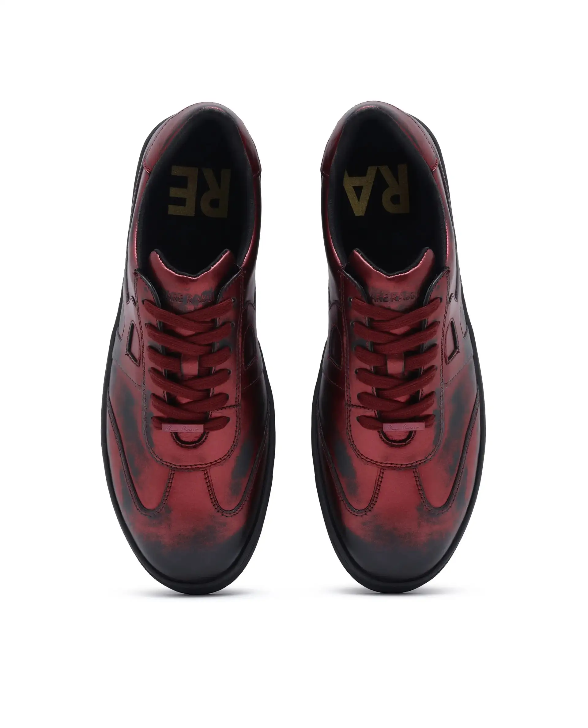 Rare Rabbit Men Mercure Metallic Red Lace-Up Closure Shoes - Image 5