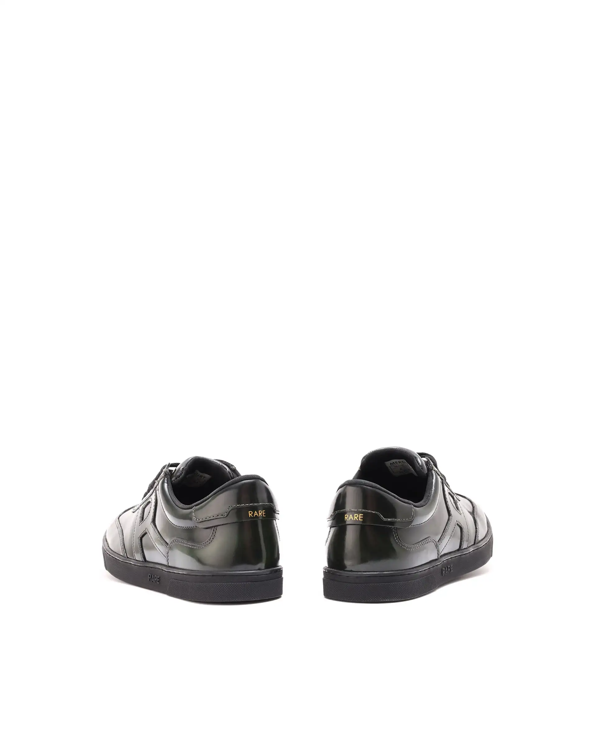 Rare Rabbit Mens Mercury Green Shiny Brush Off Leather Lace Up Low Top Round Toe Smart Casual Sneaker Shoes - Image 6