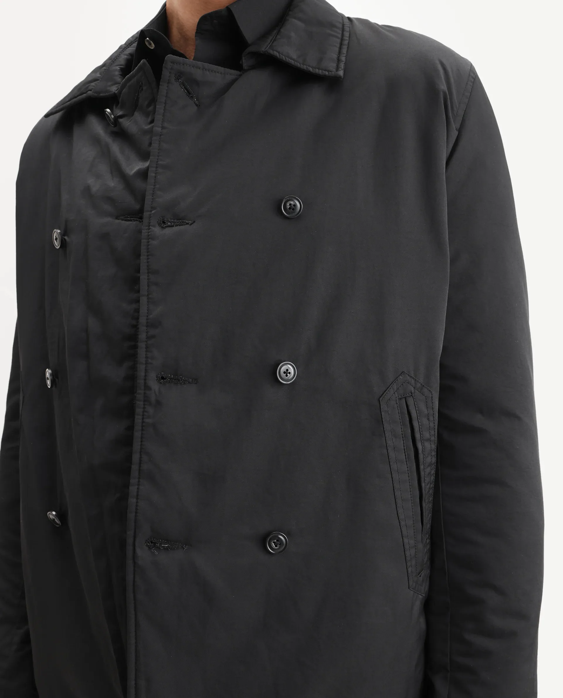 Rare Rabbit Men's Merjon Black Nylon Plain Tailored Fit Full Sleeve Lapel Neck Jacket - Image 3