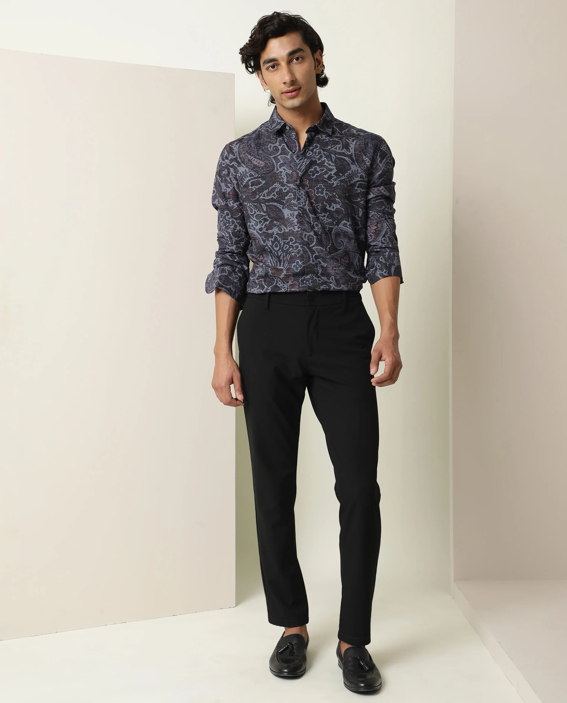 Rare Rabbit Men's Merley Dark Maroon Viscose Paisley Print Regular Fit Full Sleeve Collared Shirt - Image 4