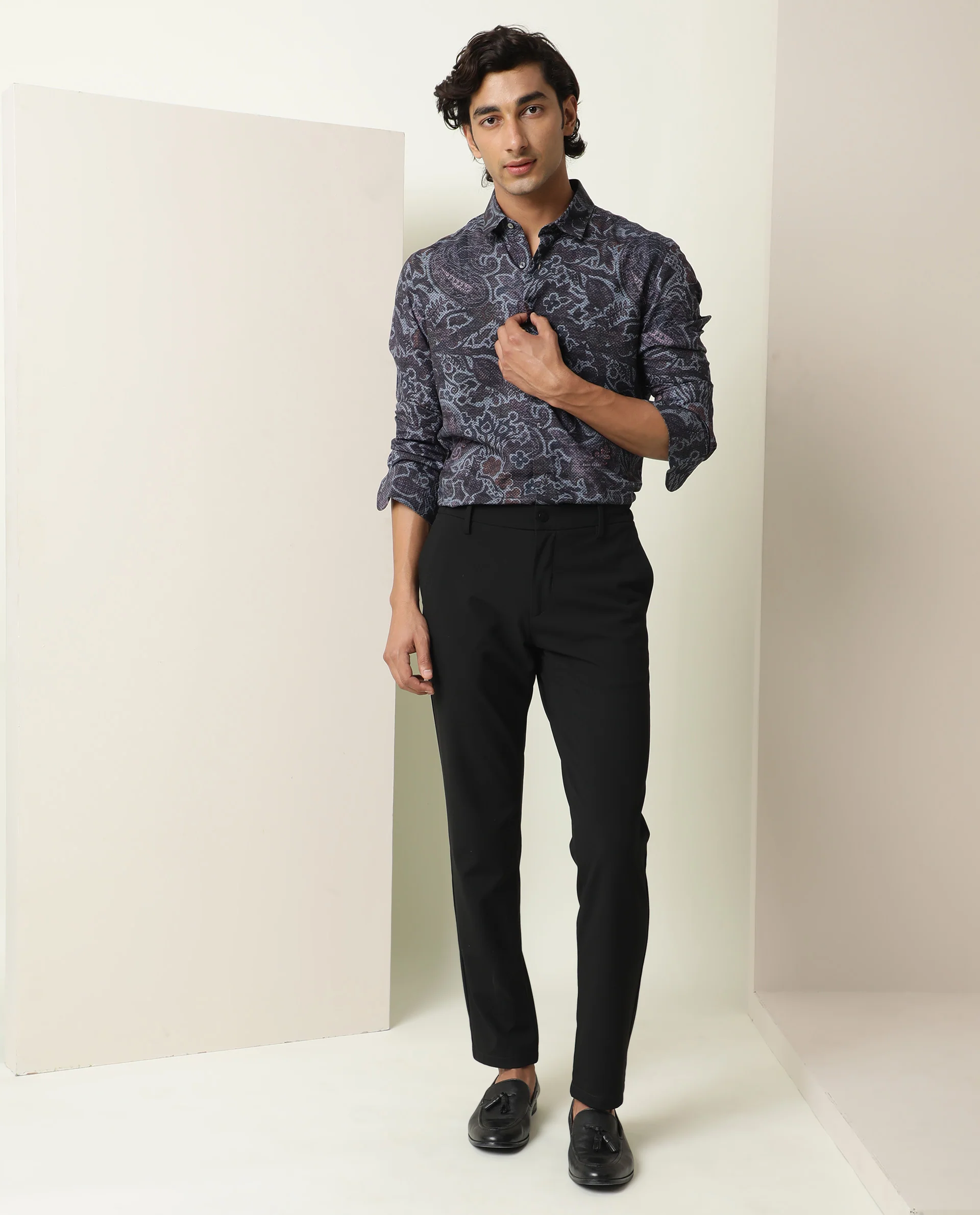 Rare Rabbit Men's Merley Dark Maroon Viscose Paisley Print Regular Fit Full Sleeve Collared Shirt - Image 5