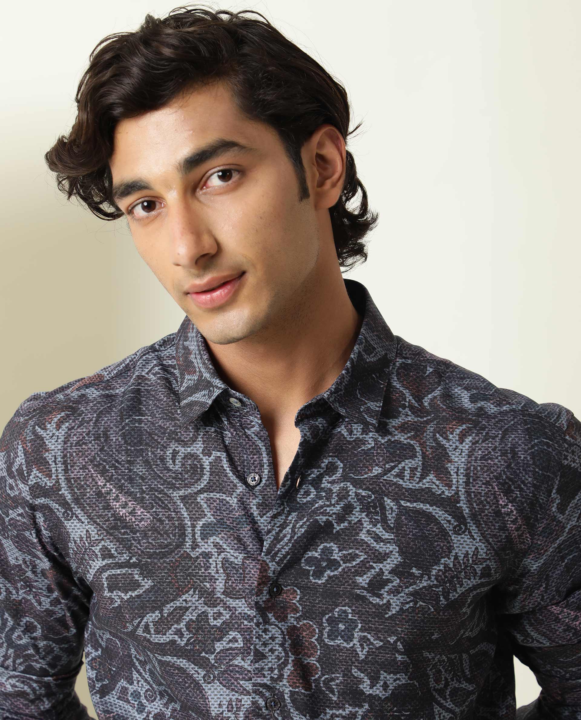 Rare Rabbit Men's Merley Dark Maroon Viscose Paisley Print Regular Fit Full Sleeve Collared Shirt - Image 9