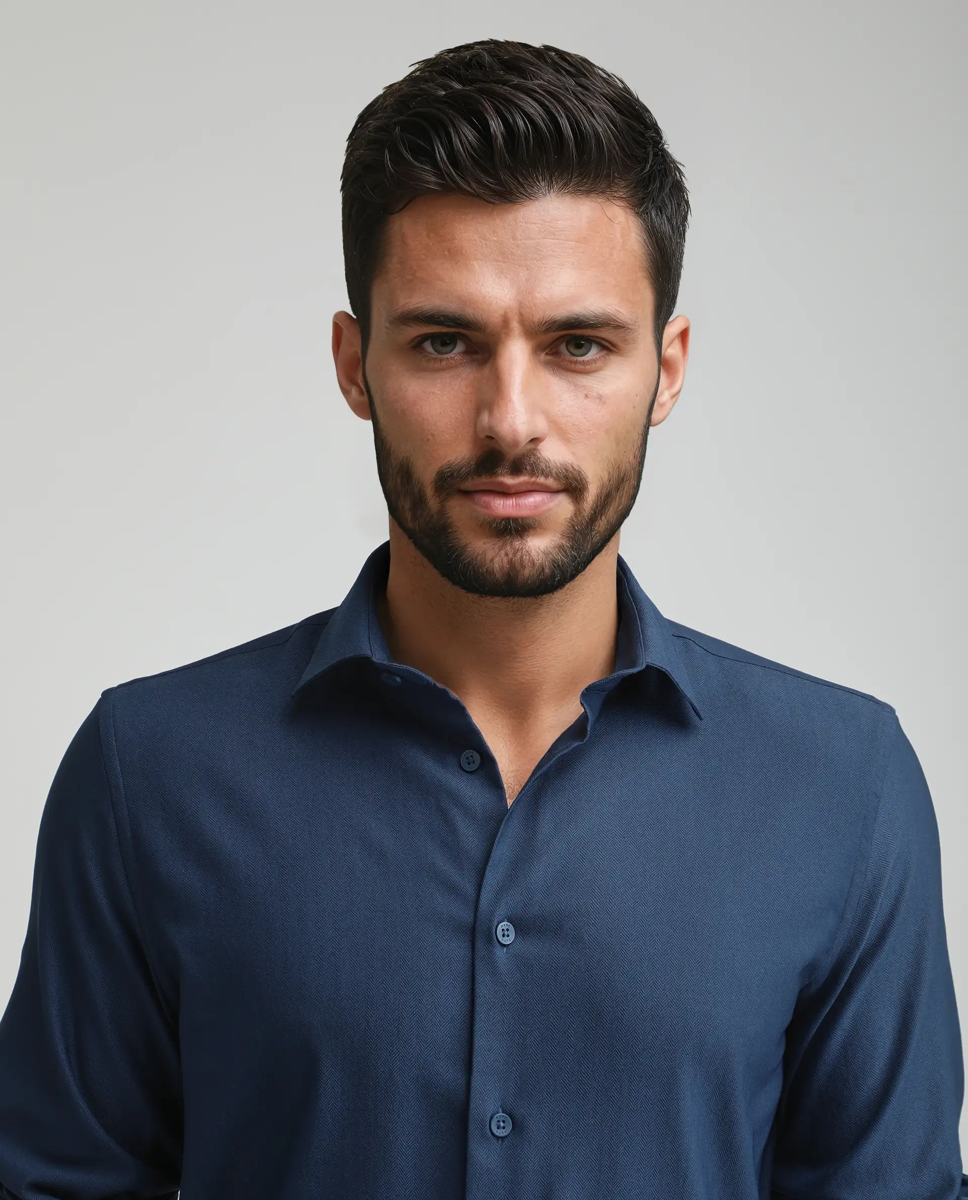Rare Rabbit Men's Mero-25 Dark Blue Viscose Blend Plain Regular Fit Full Sleeve Collared Shirt - Image 7